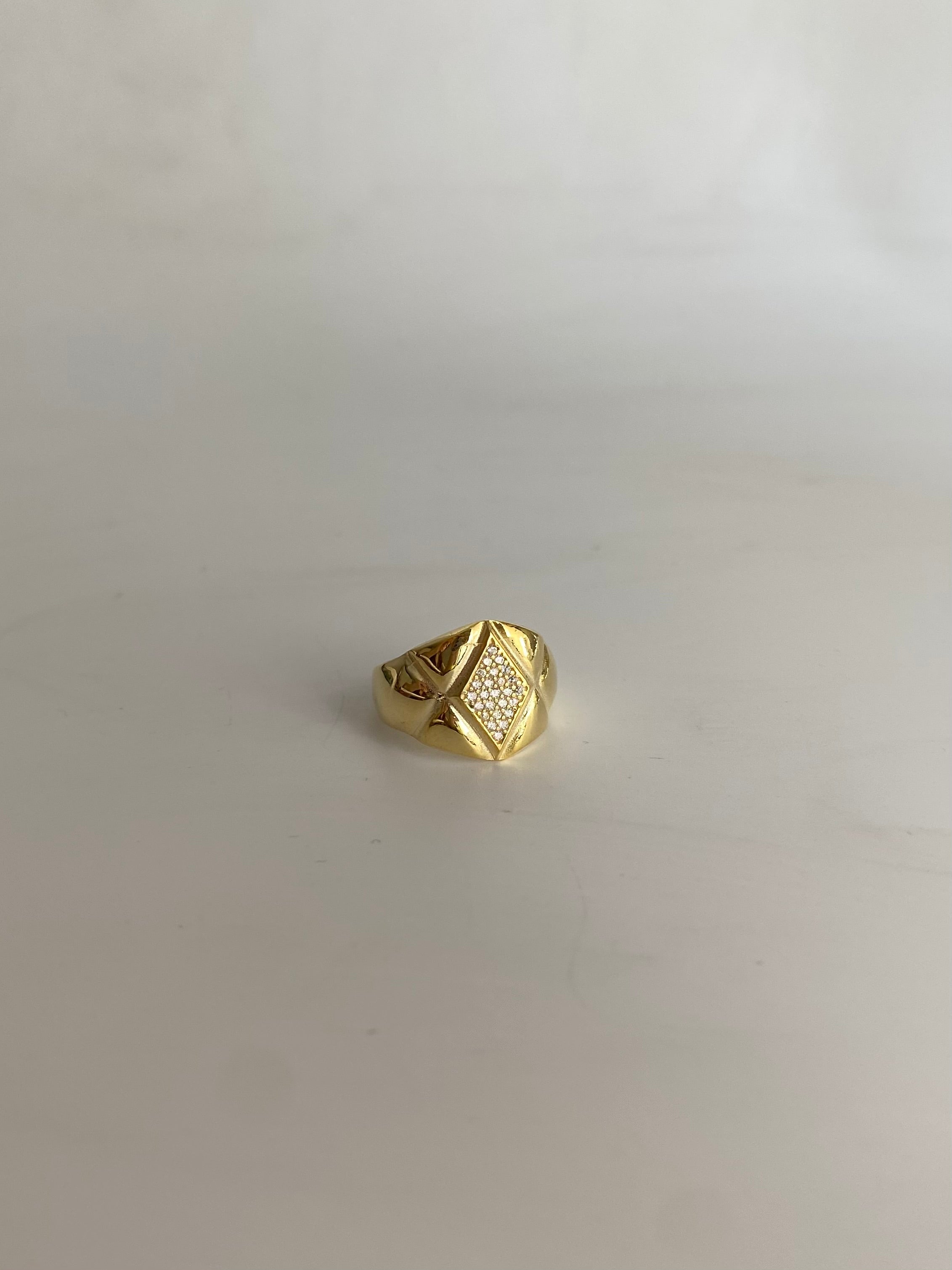 925 Gümüş Baklava Desen Serçe Parmak Yüzüğü