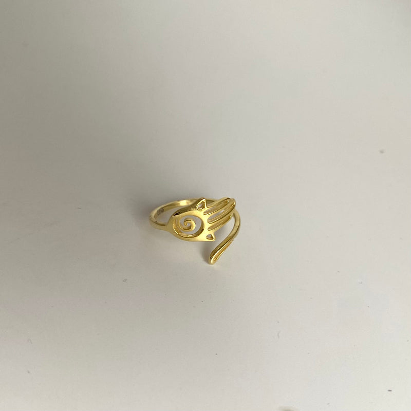 925 Gümüş Basic Hamsa Serçe Parmak Yüzüğü