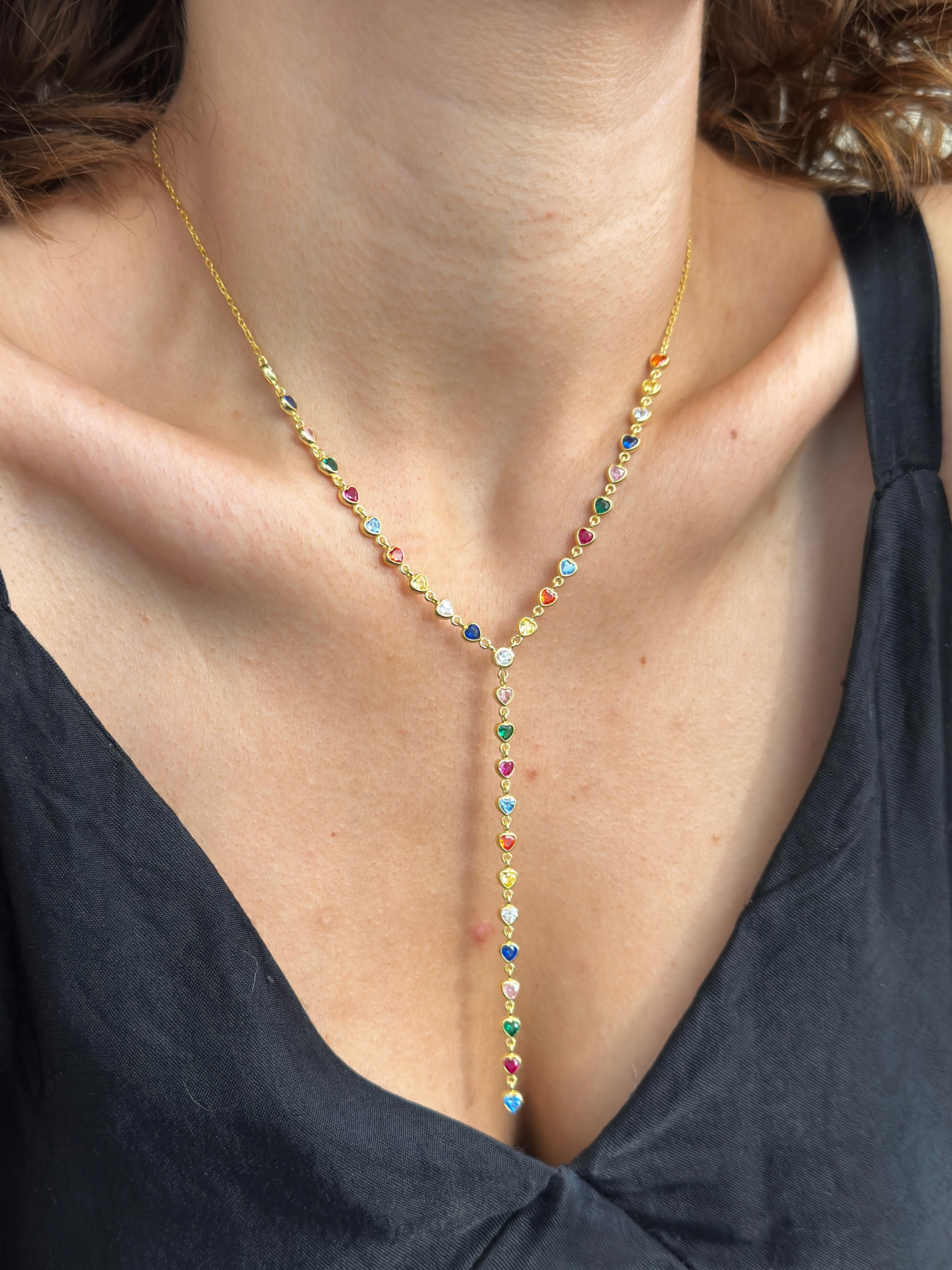 925 Gümüş Renkli Kalp Y Kolye