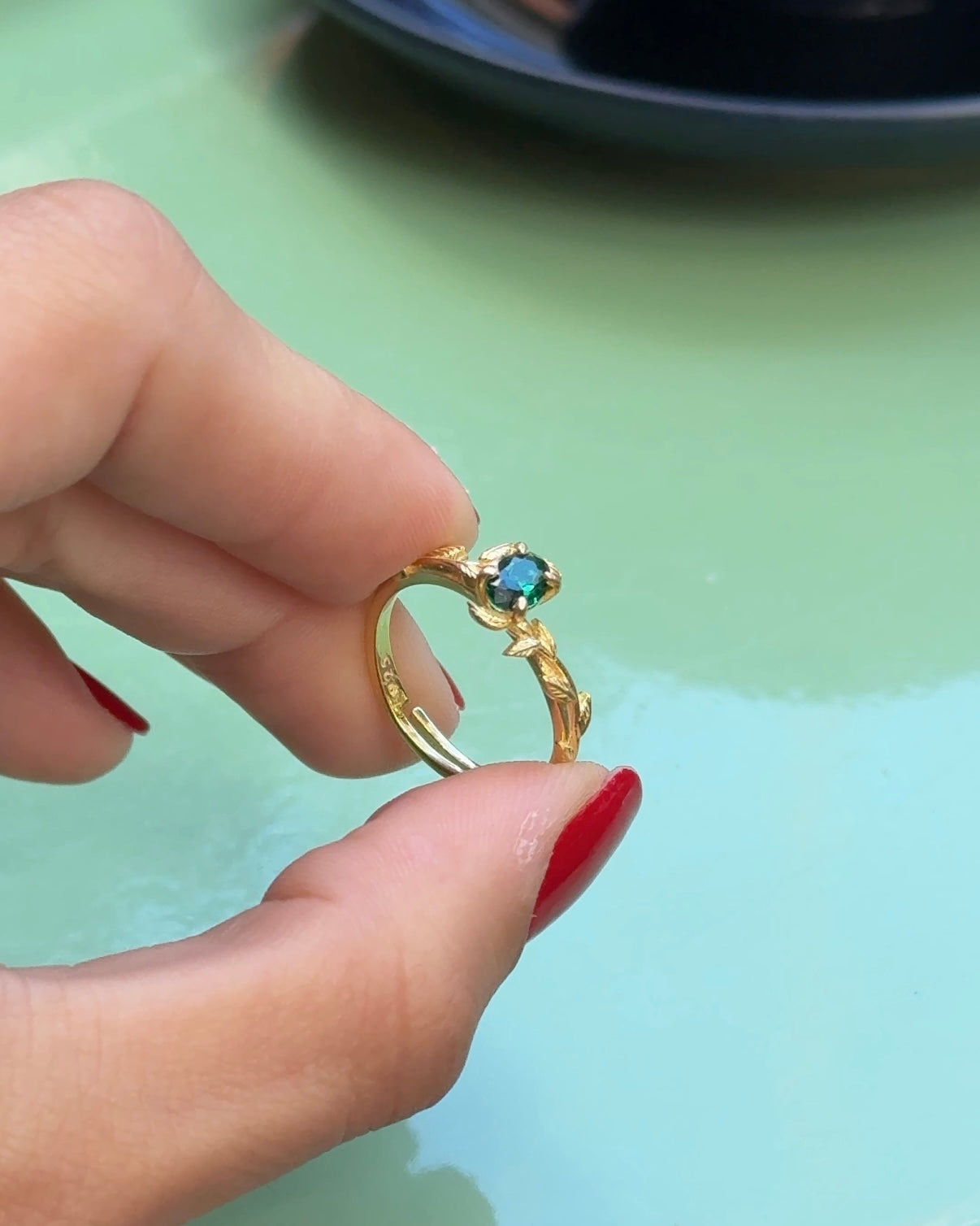 925 | Daphne Yeşil Yaprak Yüzük