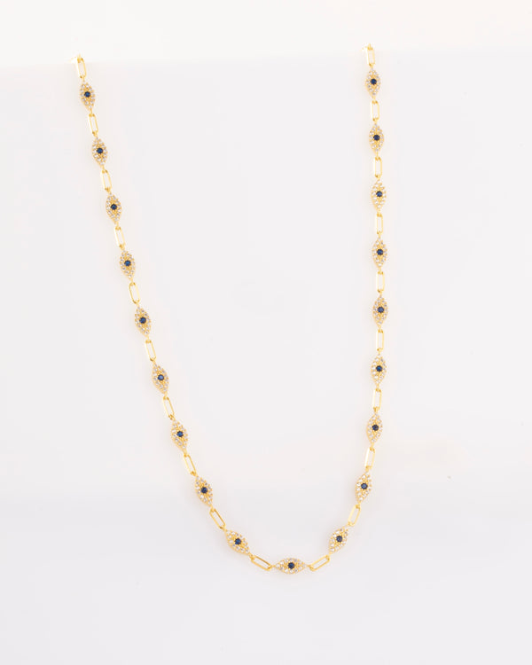 925 | Lacivert Göz Choker Kolye