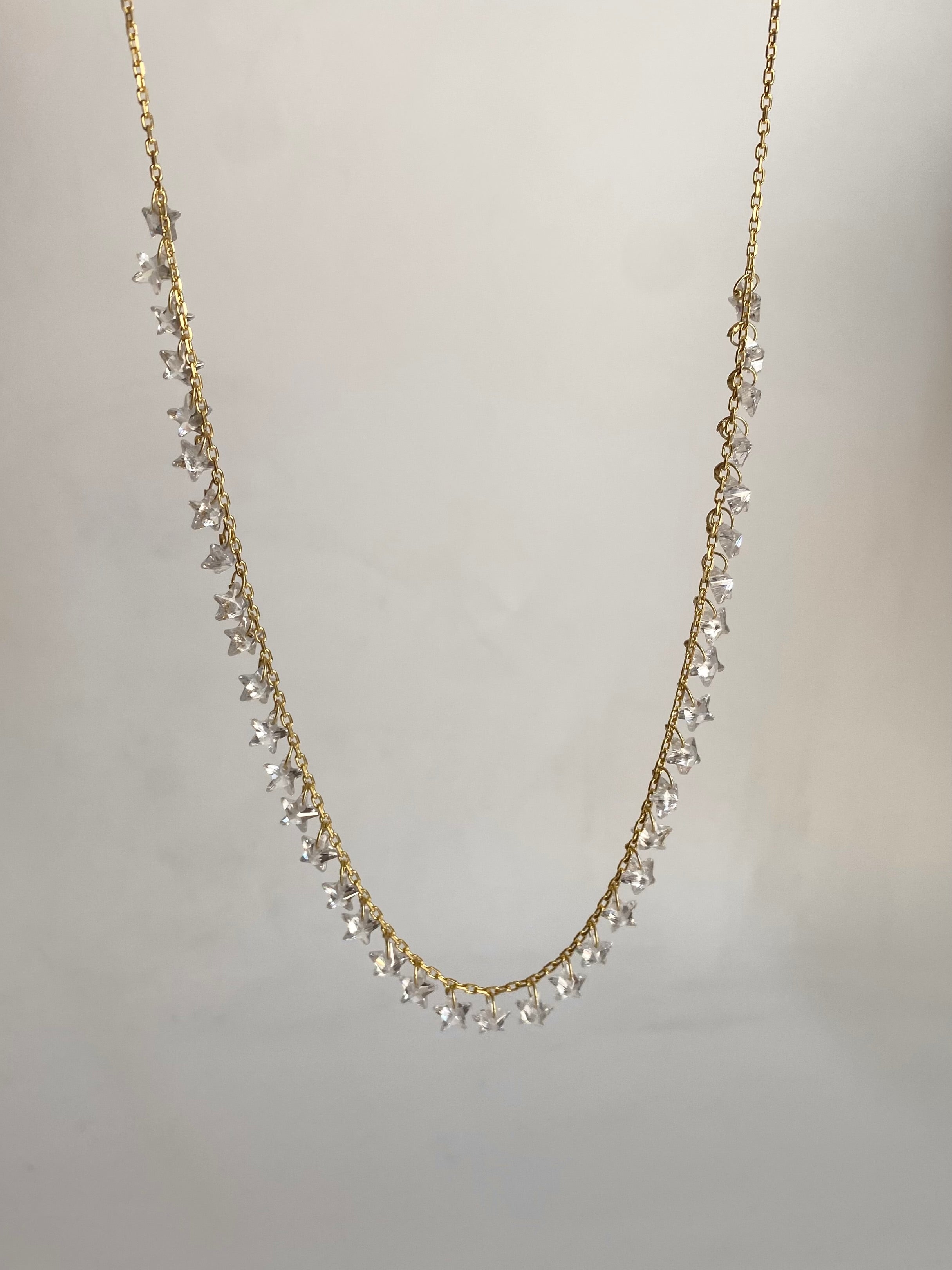 925 Gümüş Şeffaf Yıldız Charm Kolye