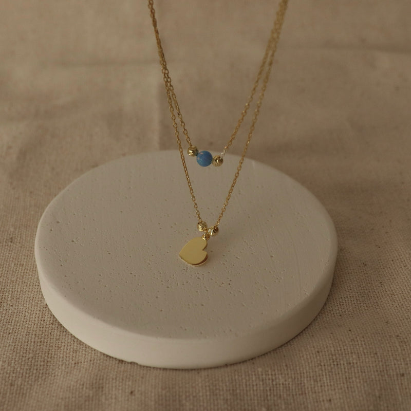 925 | İkili Zincirli Kalp Kolye