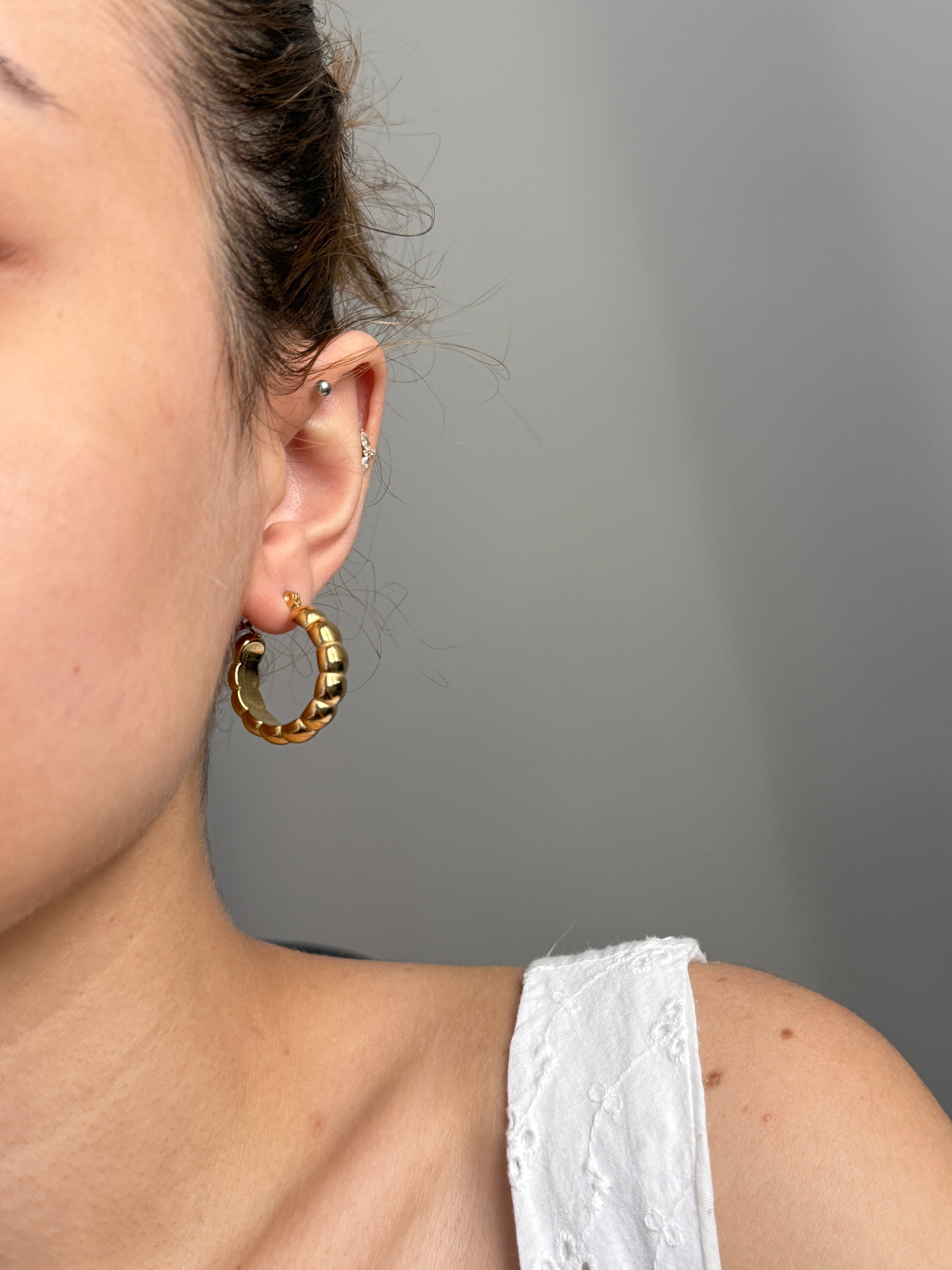 Çelik Bambu Halka Küpe