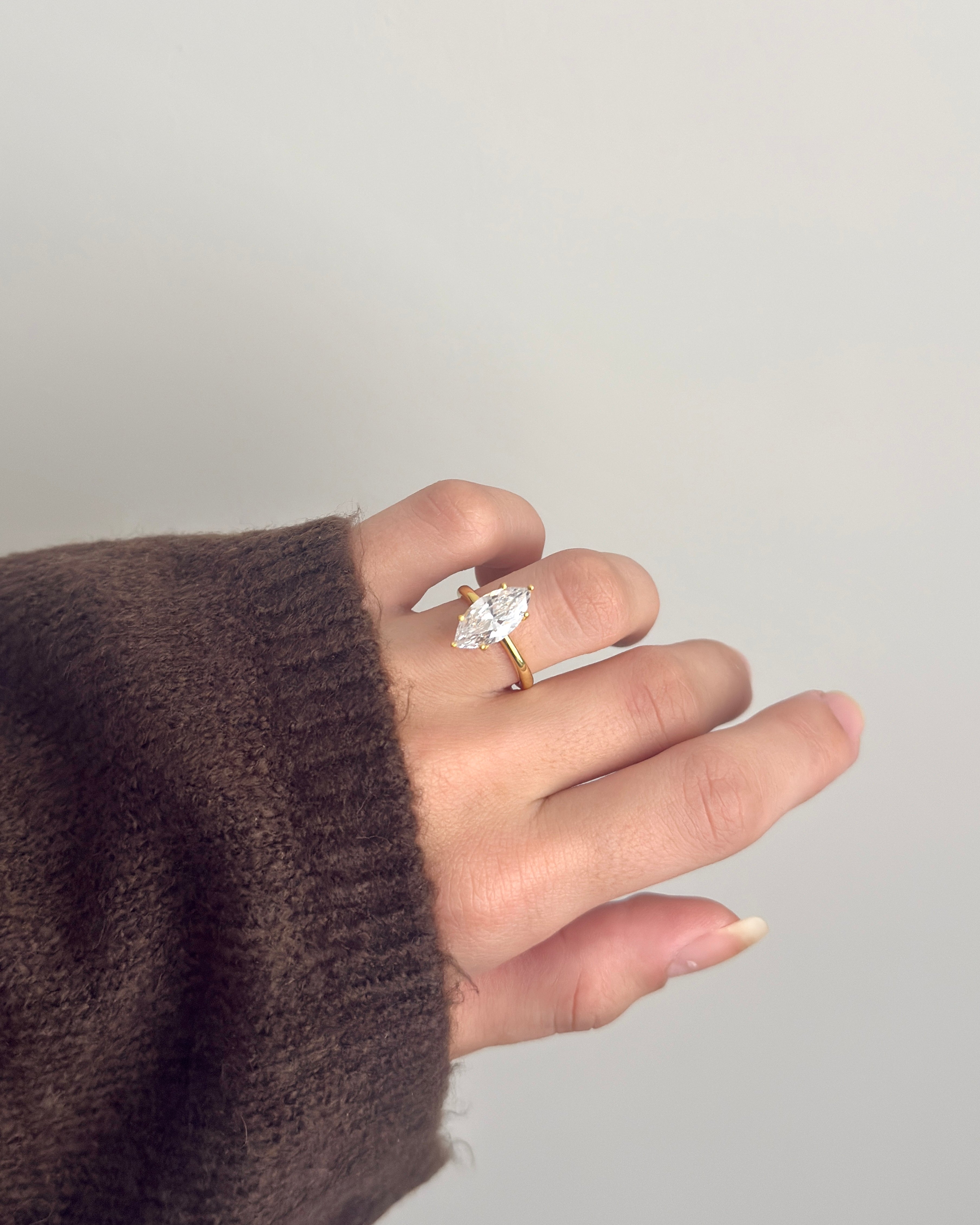 925 | Klasik Markiz Tektaş Yüzük / Ayarlanabilir Ölçü