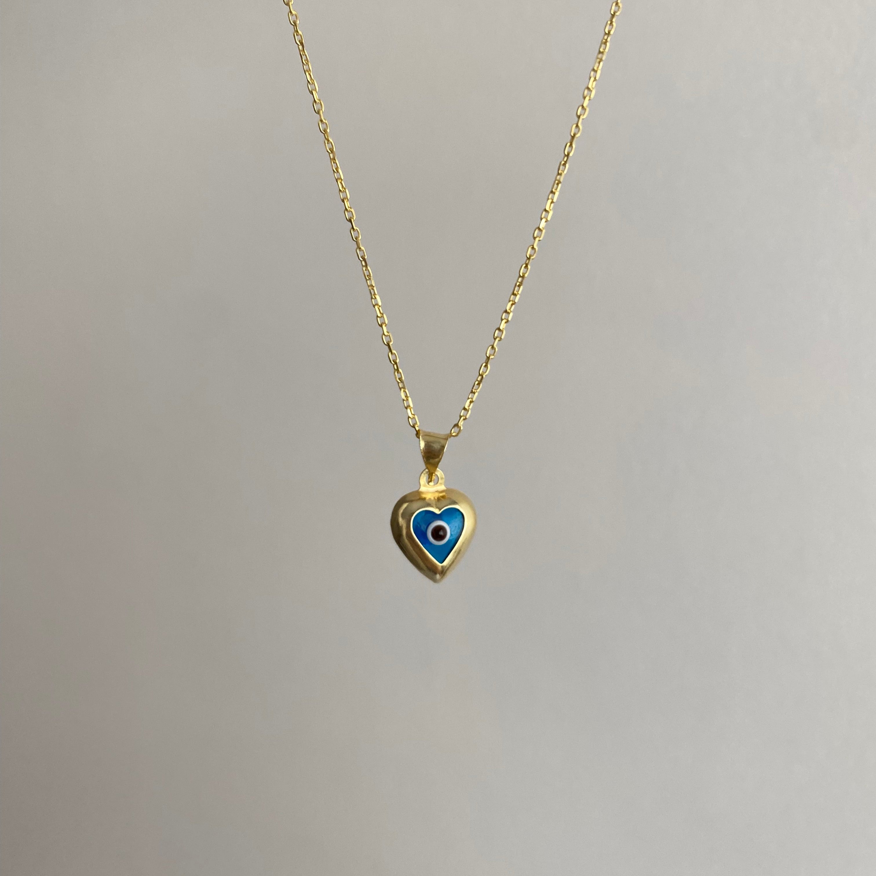 925 Ayar Gümüş | Kalpli Nazar Kolye