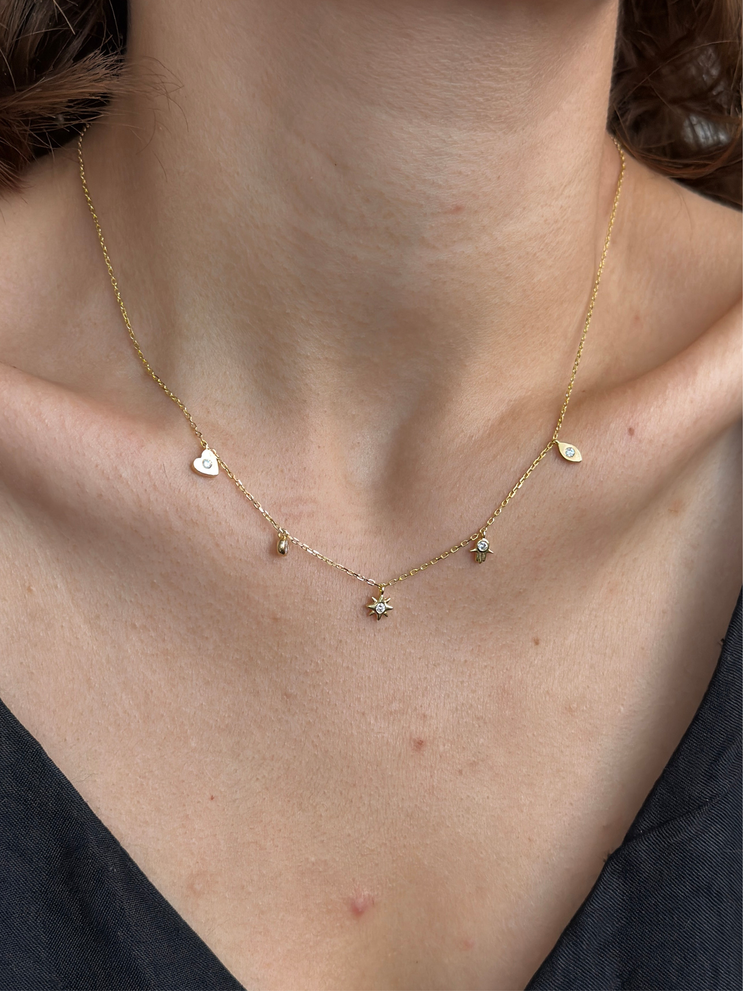 925 Gümüş Sembollü Şans Kolyesi