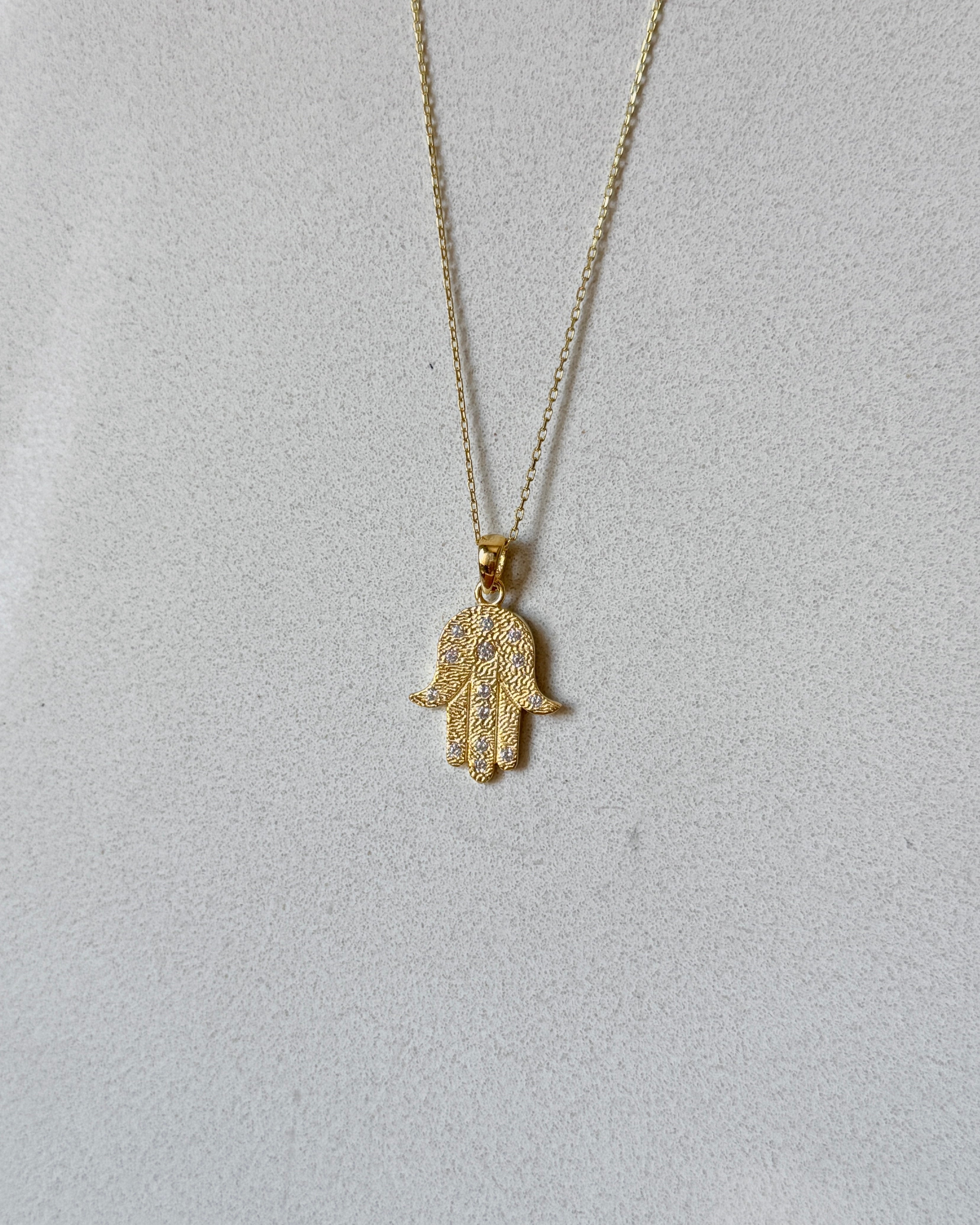 925 | Beyaz Taş Hamsa Kolye