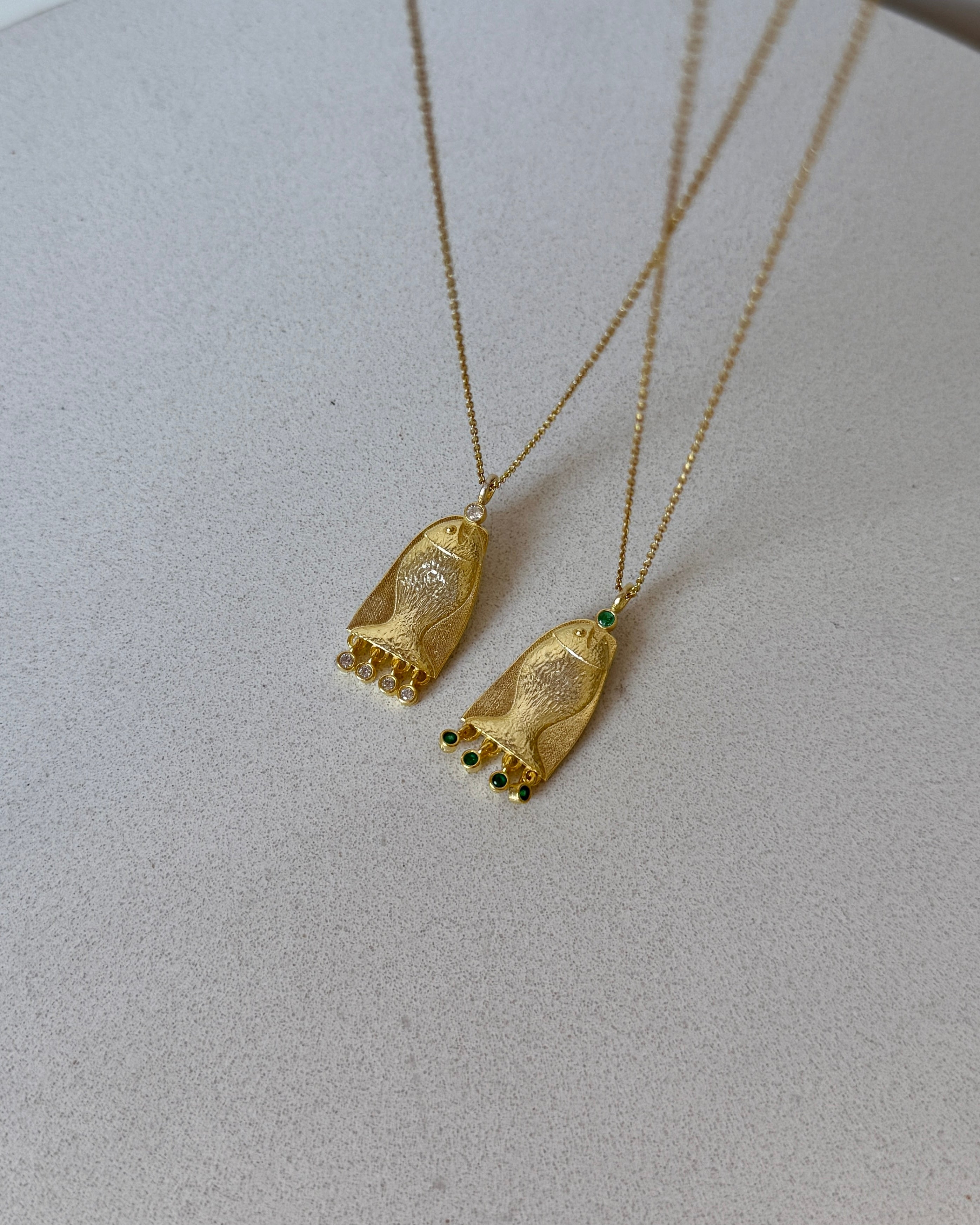 925 | Çok Taşlı Balık Kolye