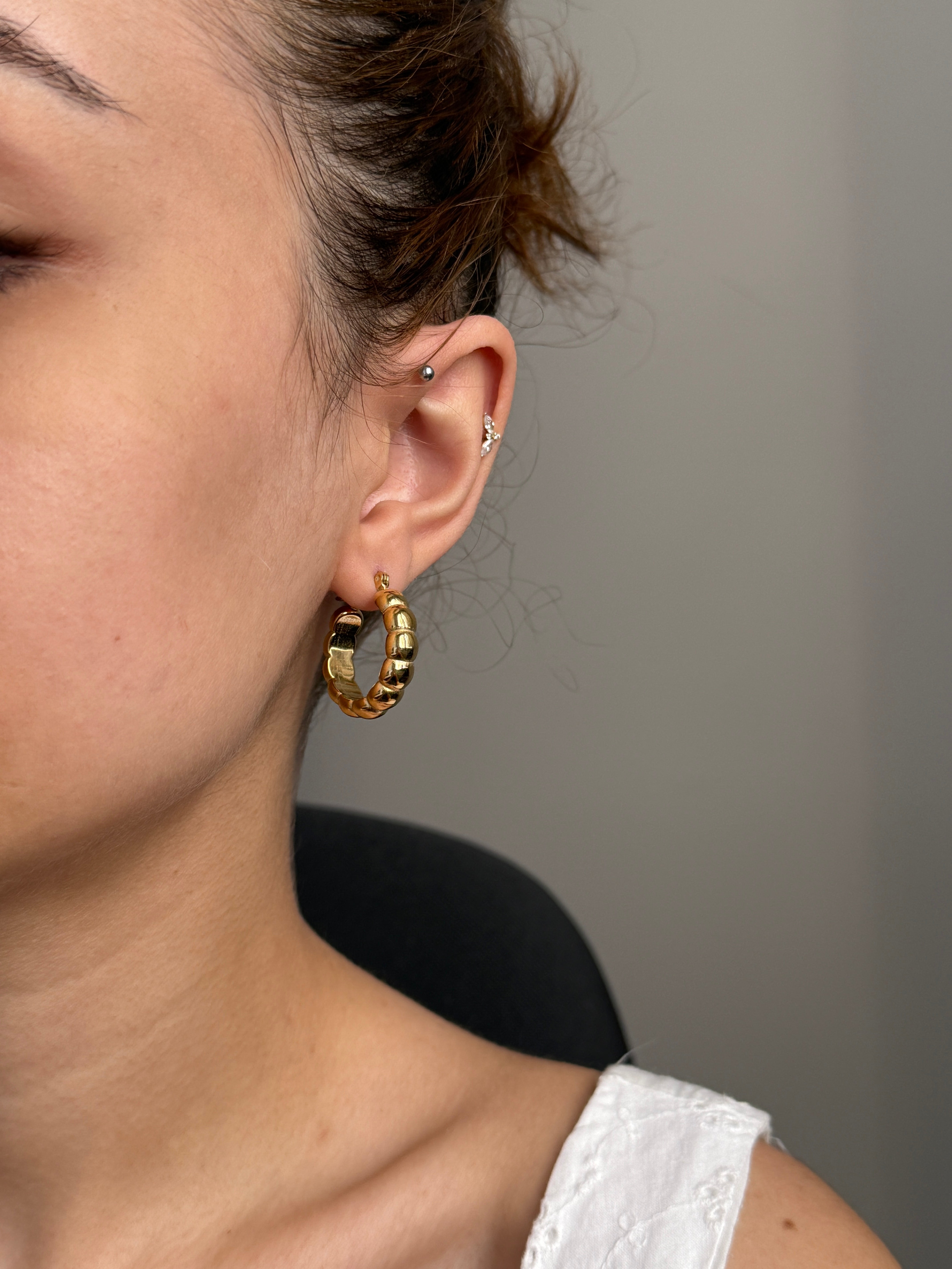 Çelik Bambu Halka Küpe