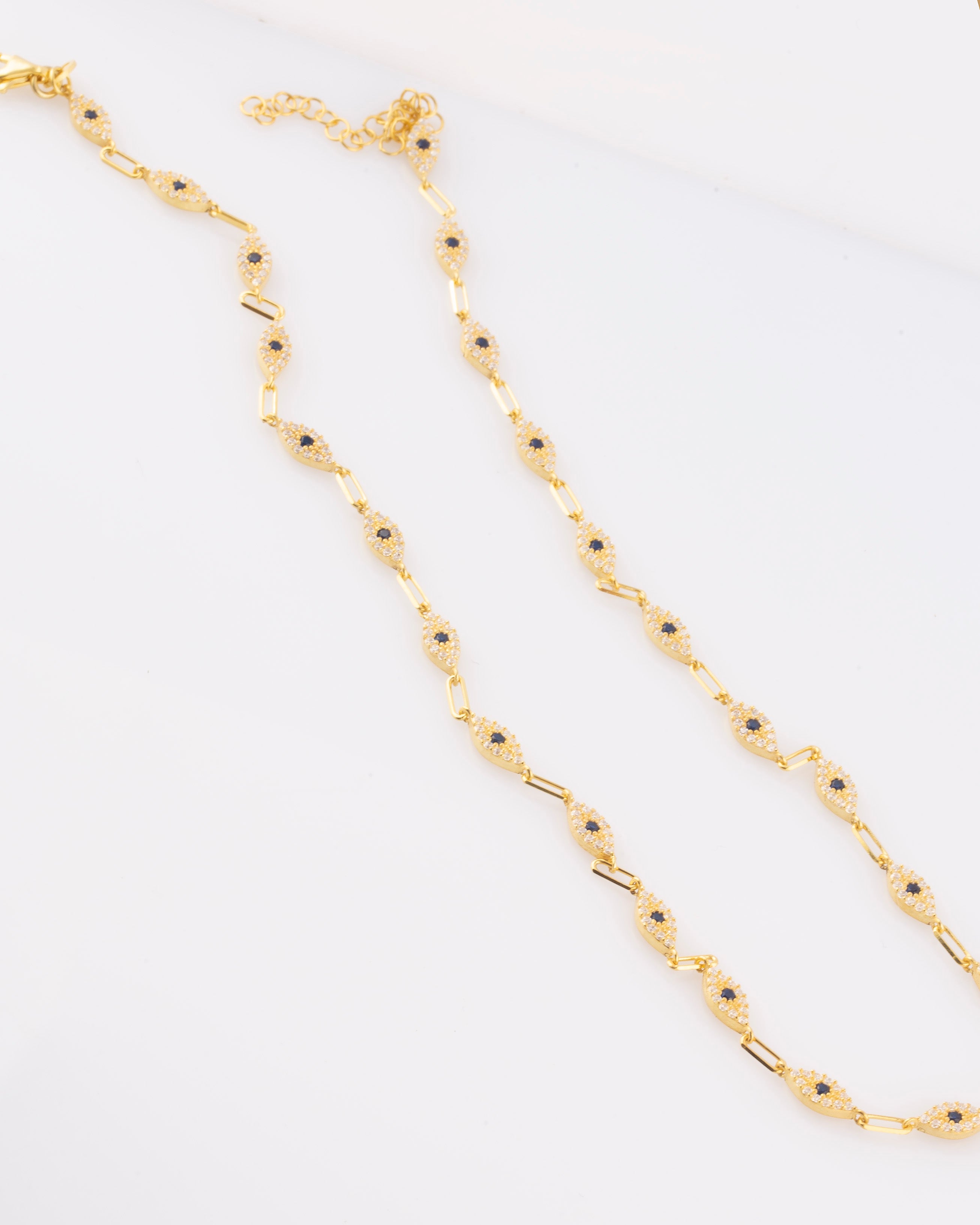 925 | Lacivert Göz Choker Kolye