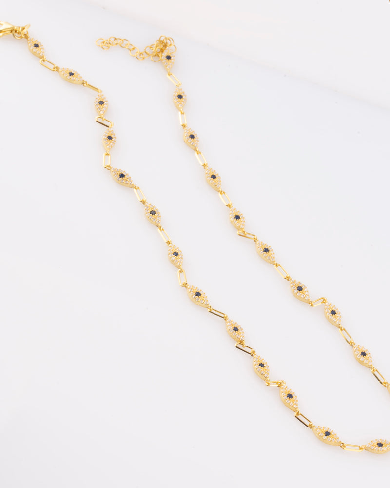 925 | Lacivert Göz Choker Kolye