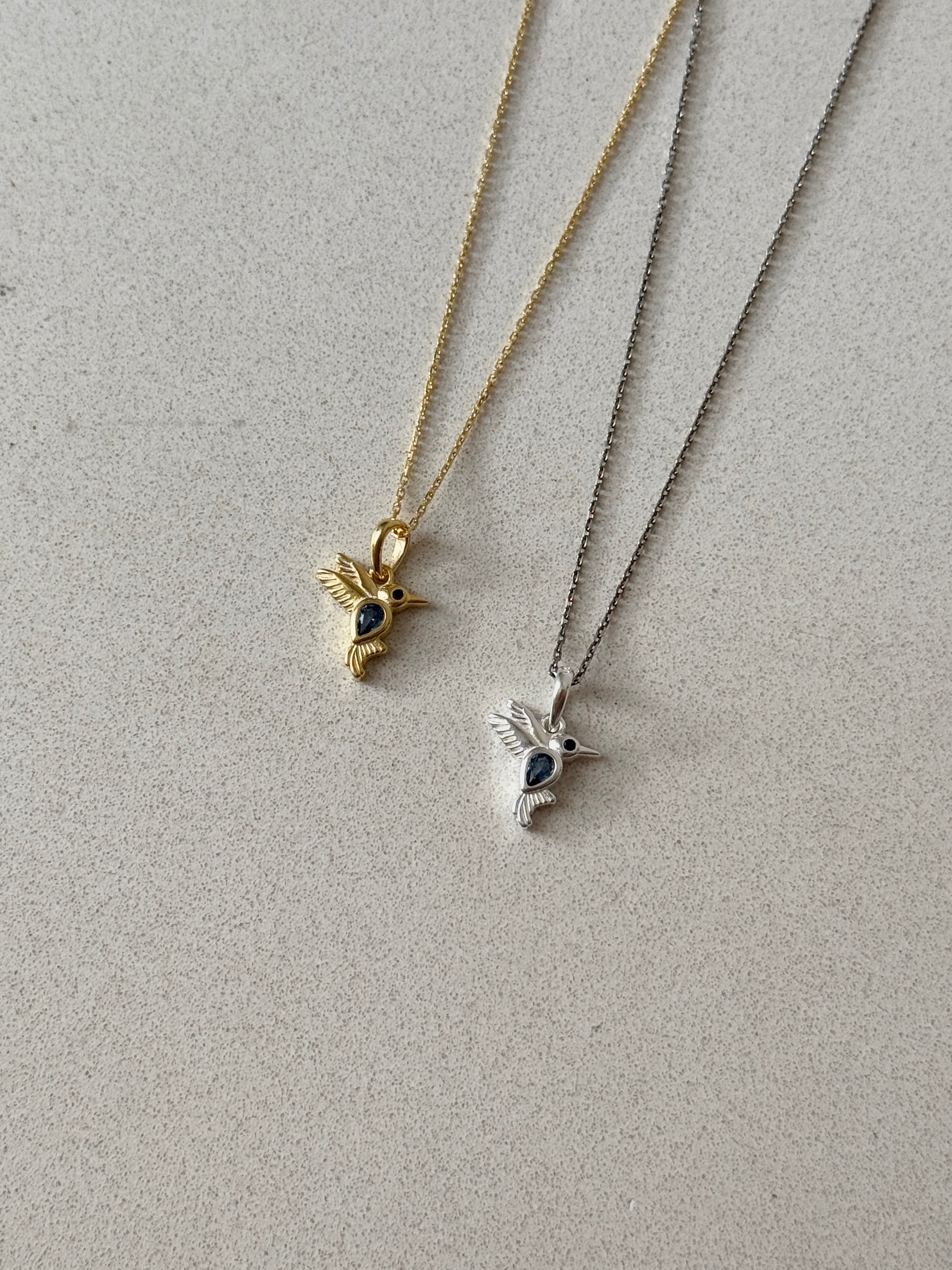 925 | Mini Mavi Kuş Kolye