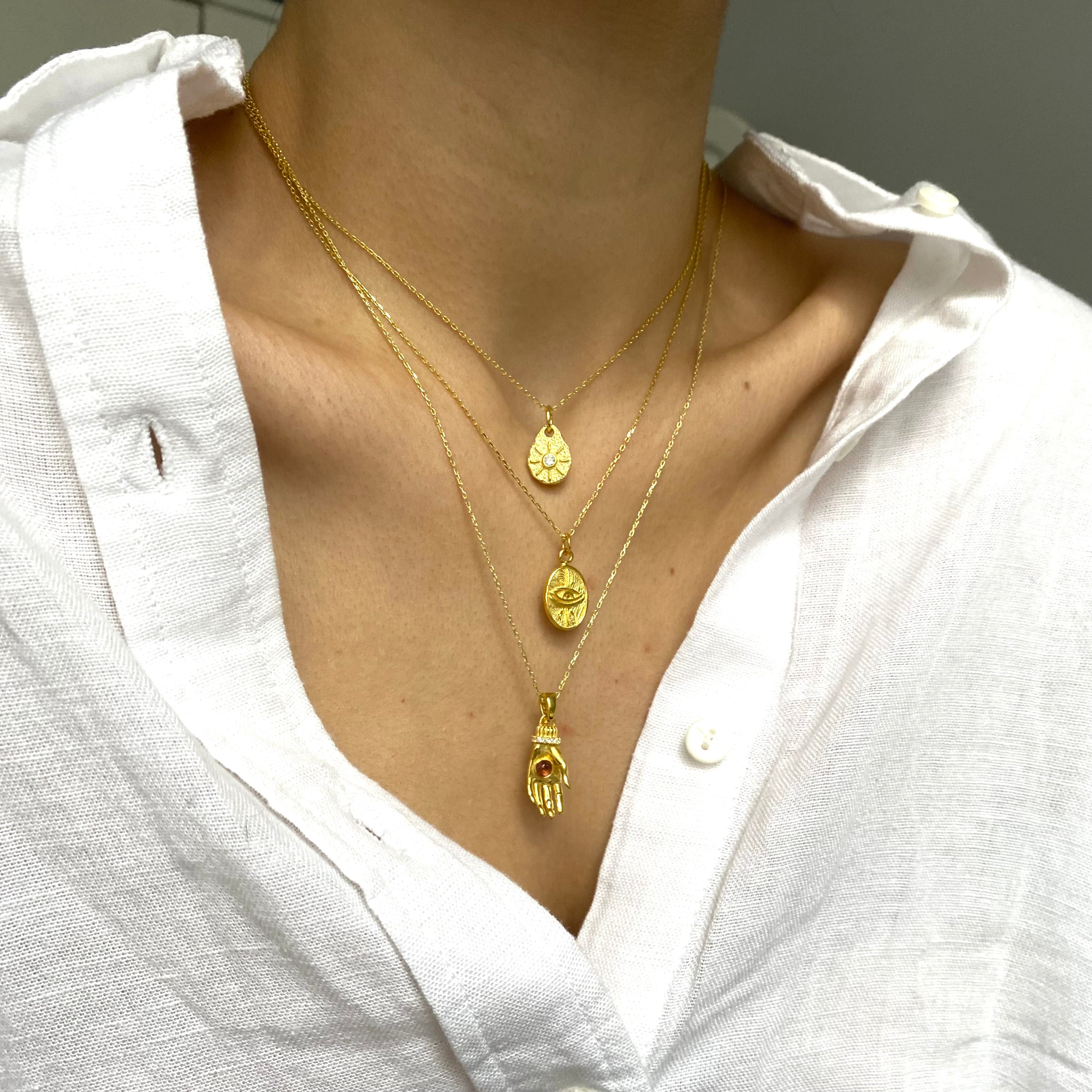 925 Gümüş Turmalin Taş El Kolye