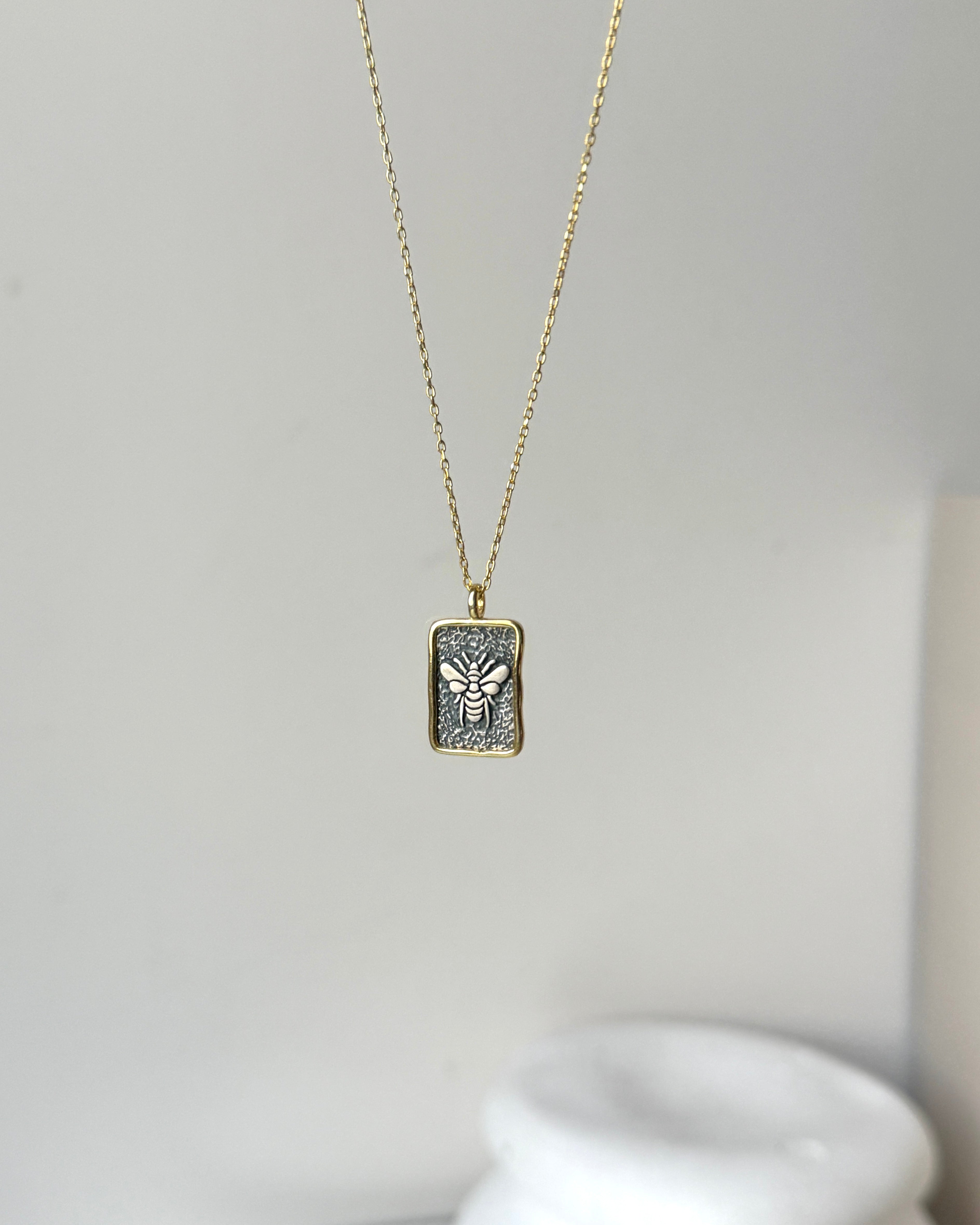 925 | Antik Arı Kolye Oksit Renk