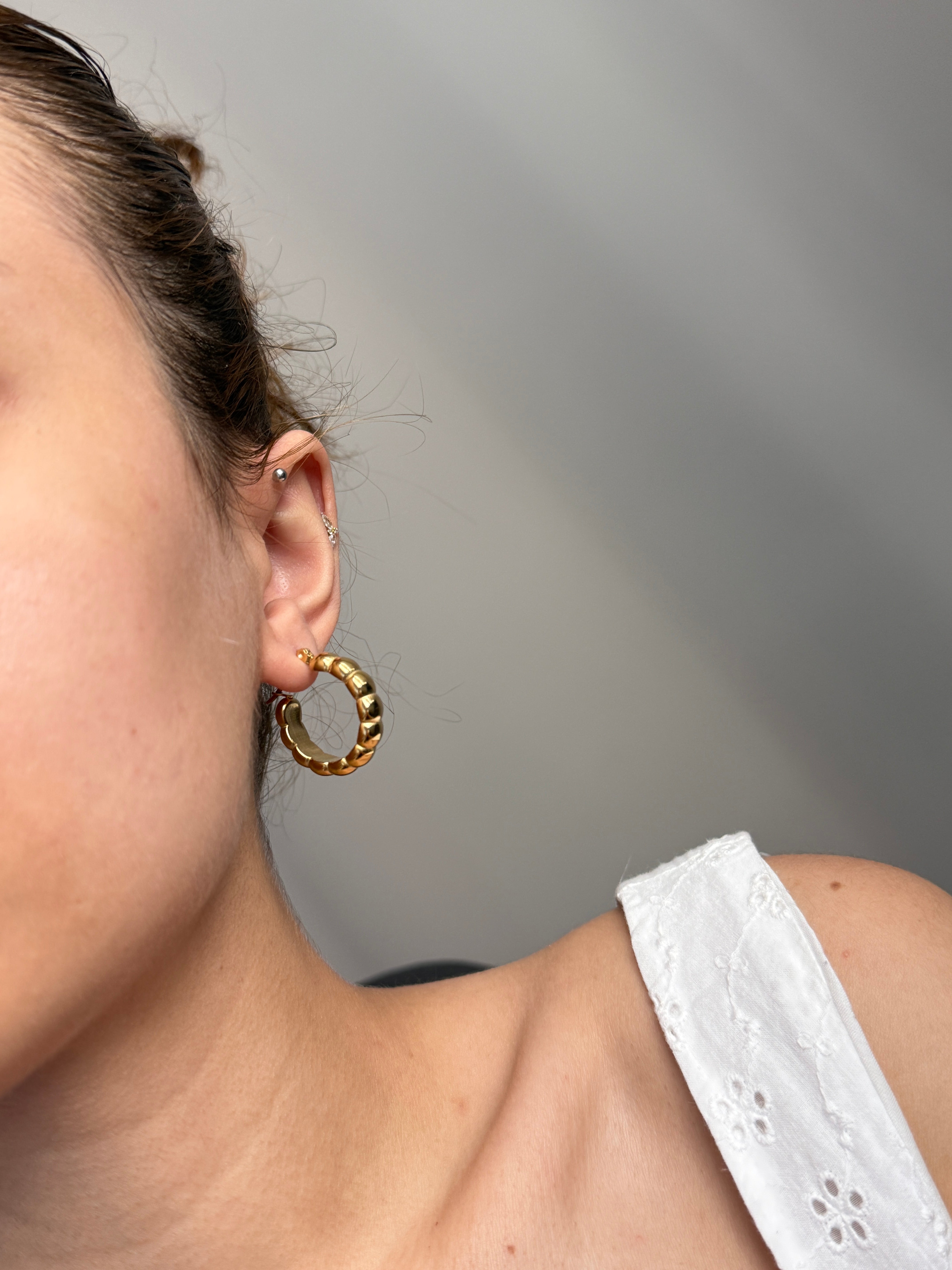 Çelik Bambu Halka Küpe