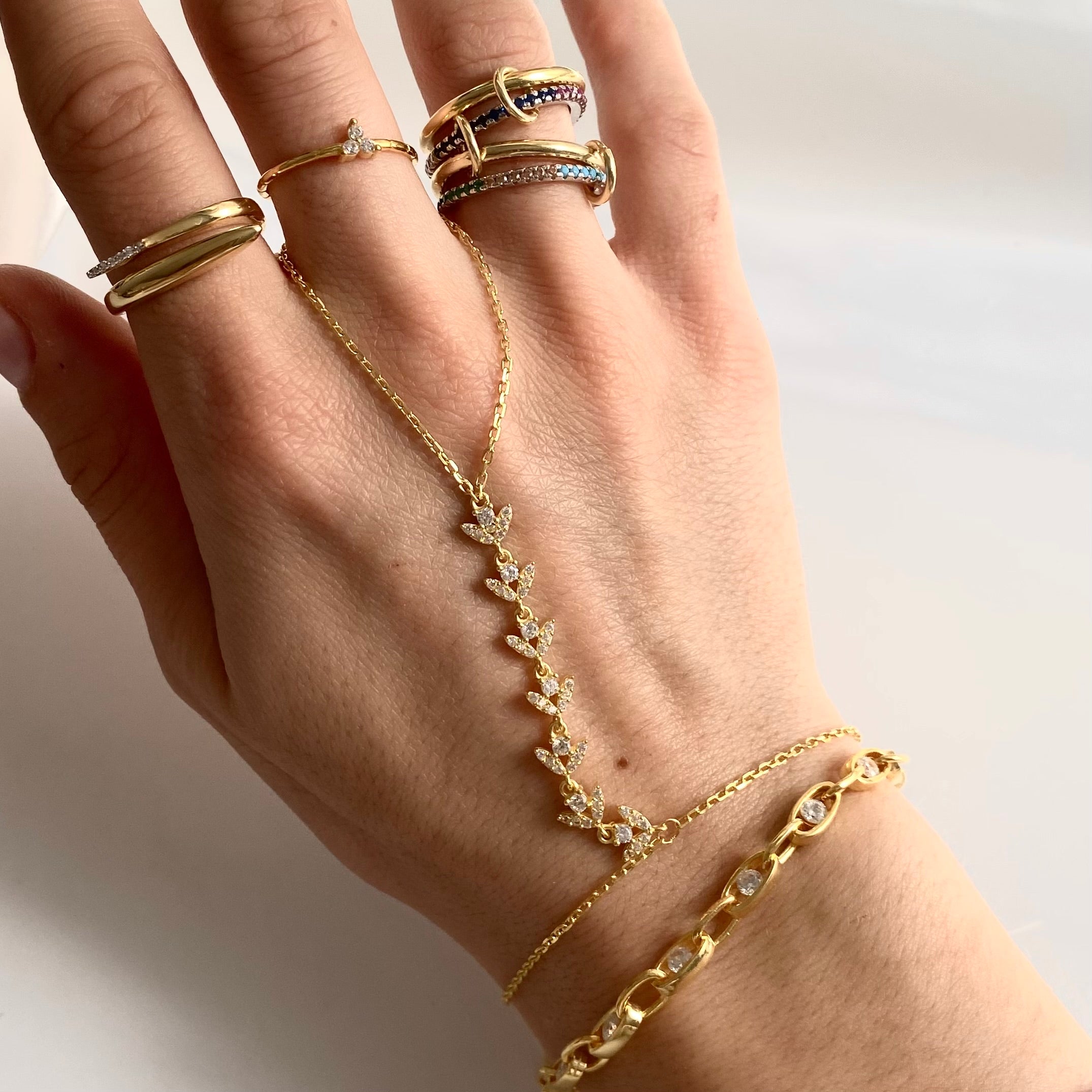 925 Gümüş Çoklu Yaprak Şahmeran