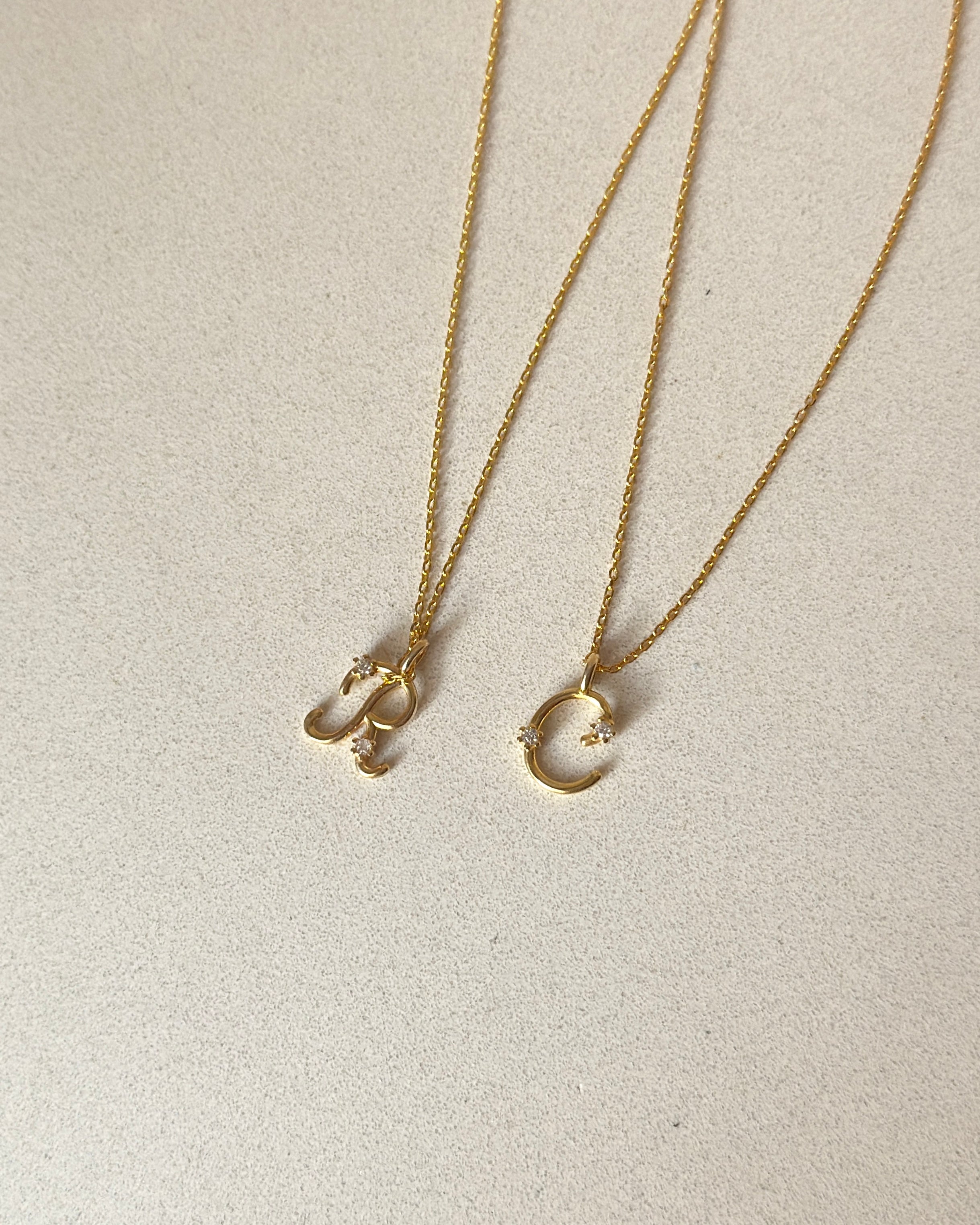 925 | Mini Taş Tasarım Harf Kolye