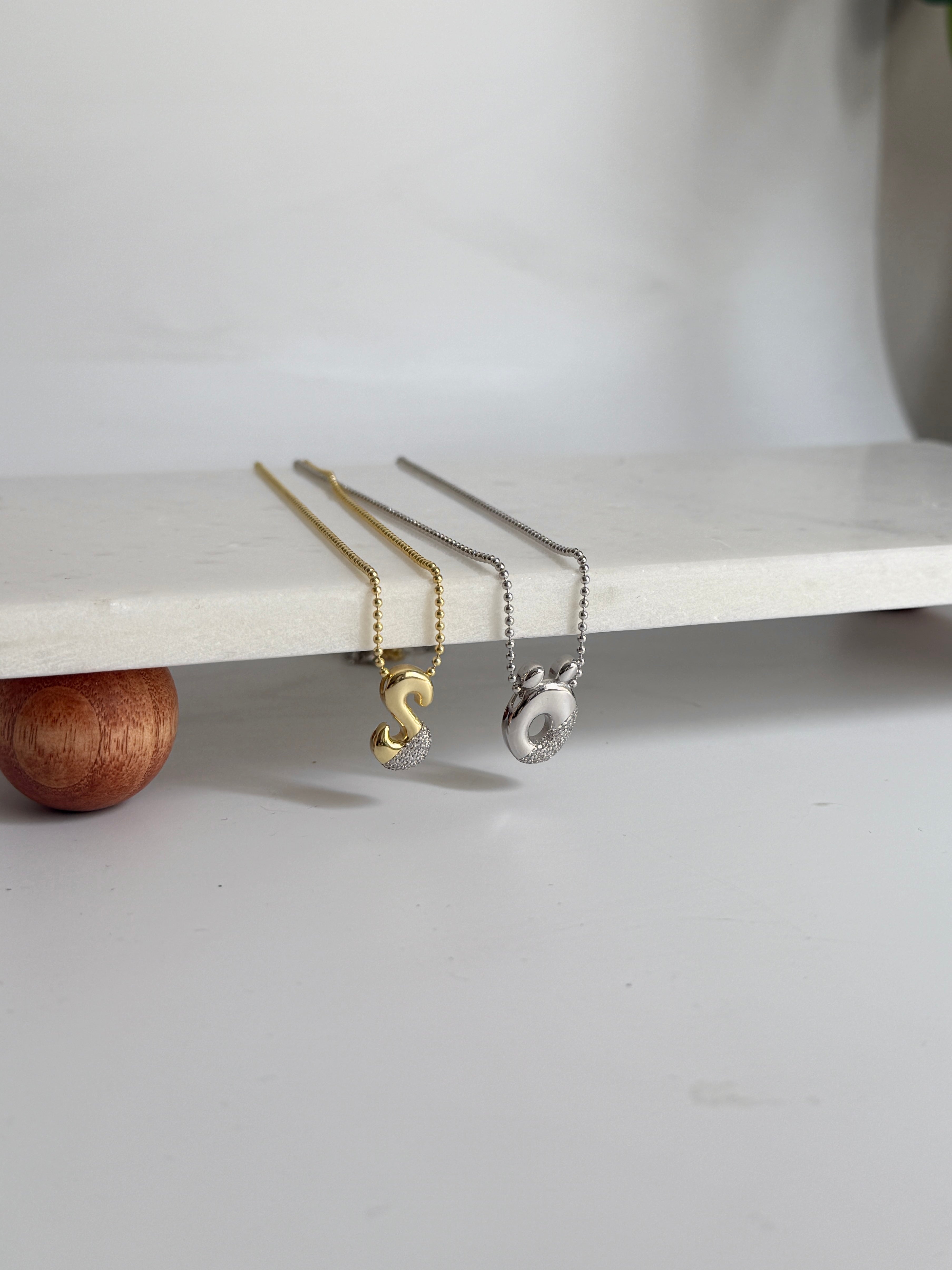 925 Ayar Gümüş Taşlı Mix Harf Kolye