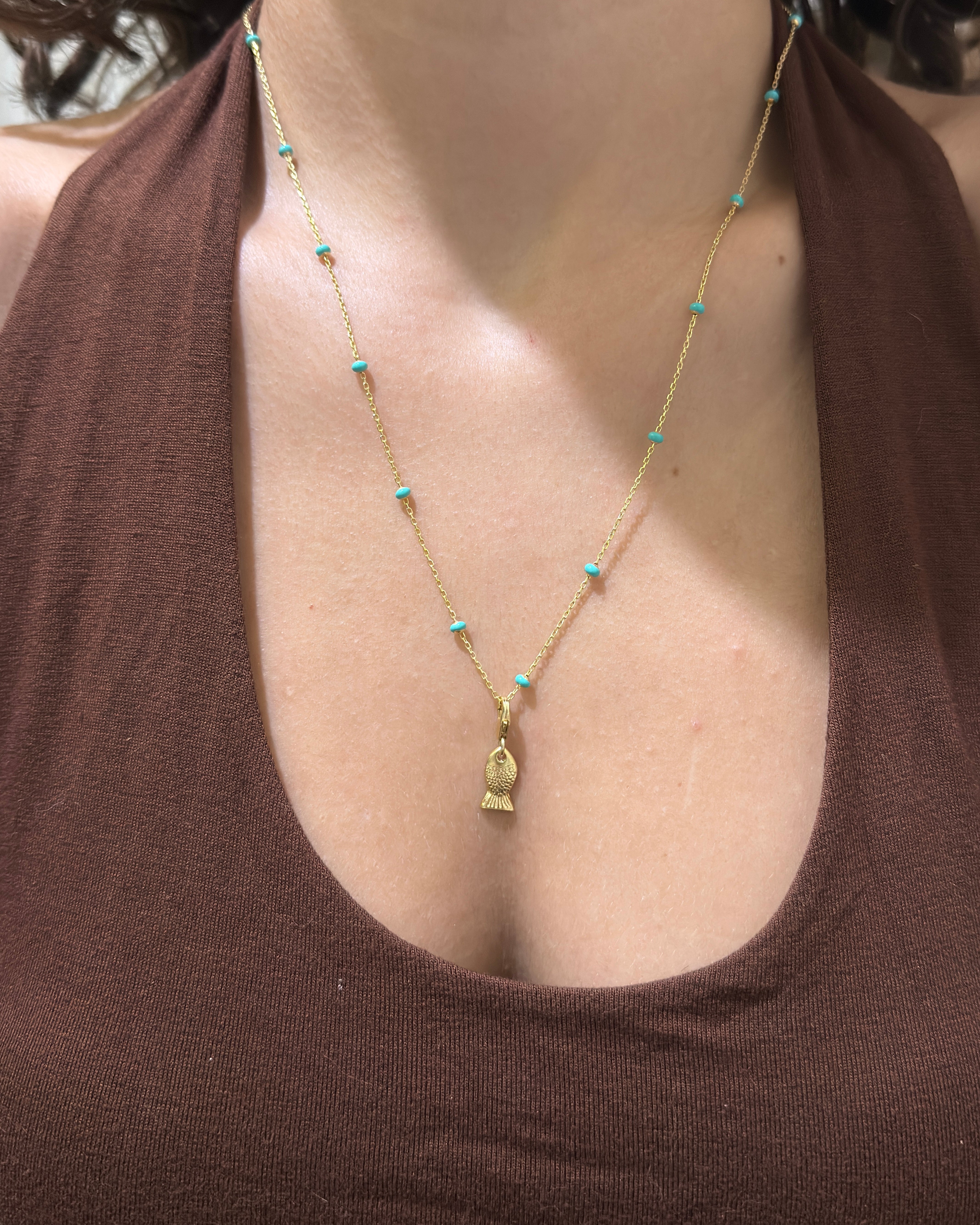 925 | Mineli Zincirde Şans Balığı Kolye