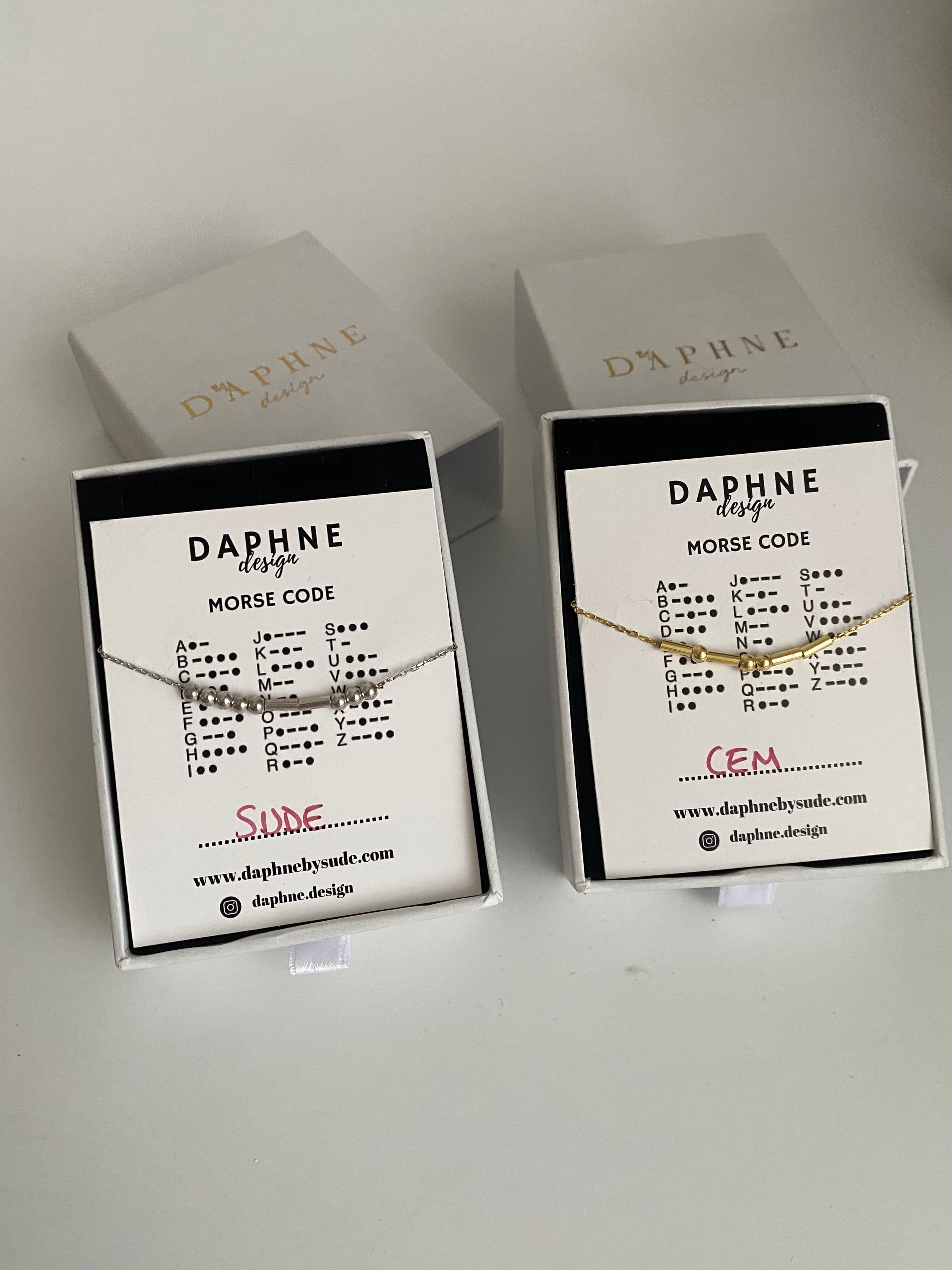 925 Gümüş Mors İsim Çift Bilekliği