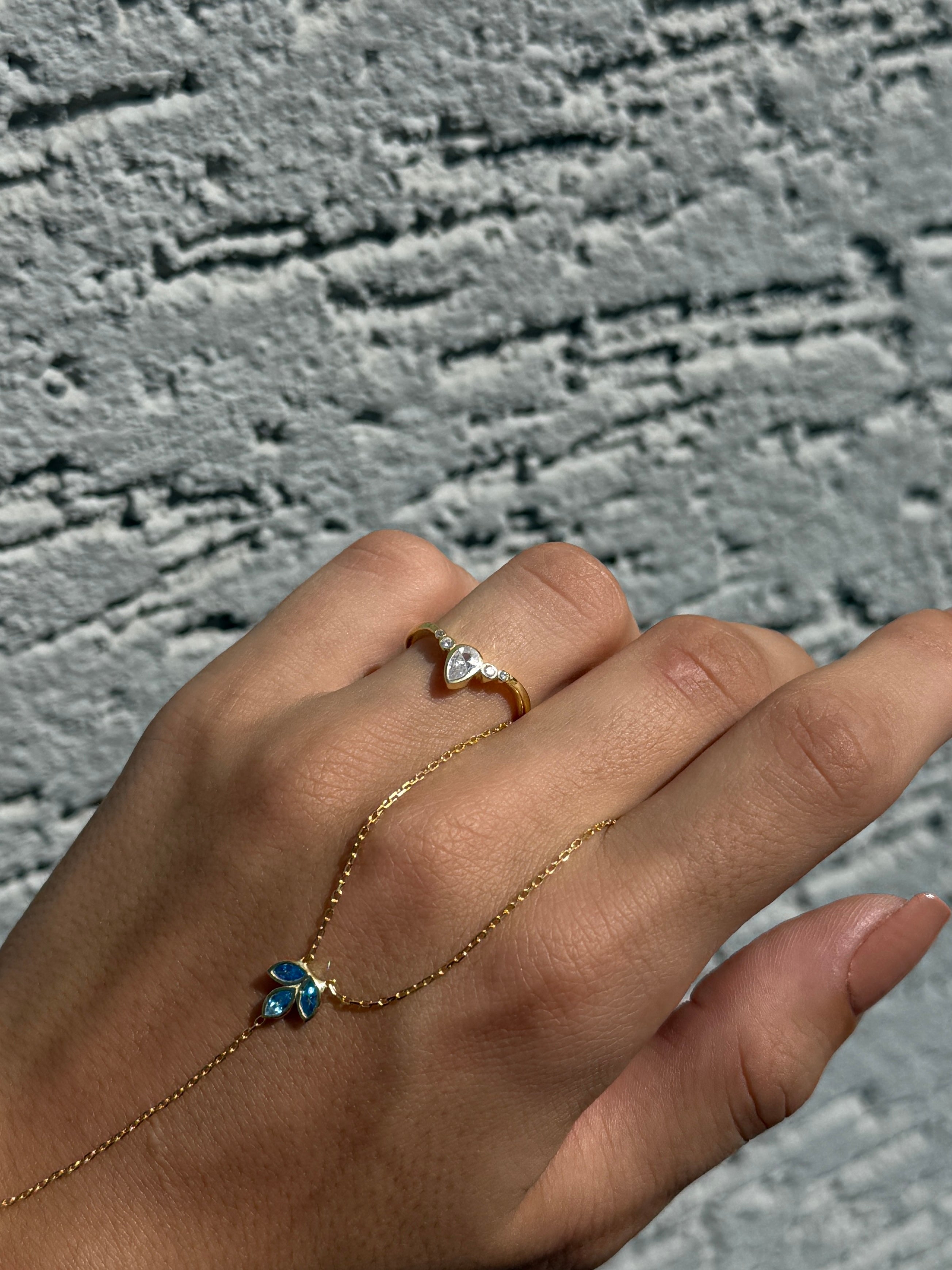 925 | Damla Taş Kombin Yüzüğü