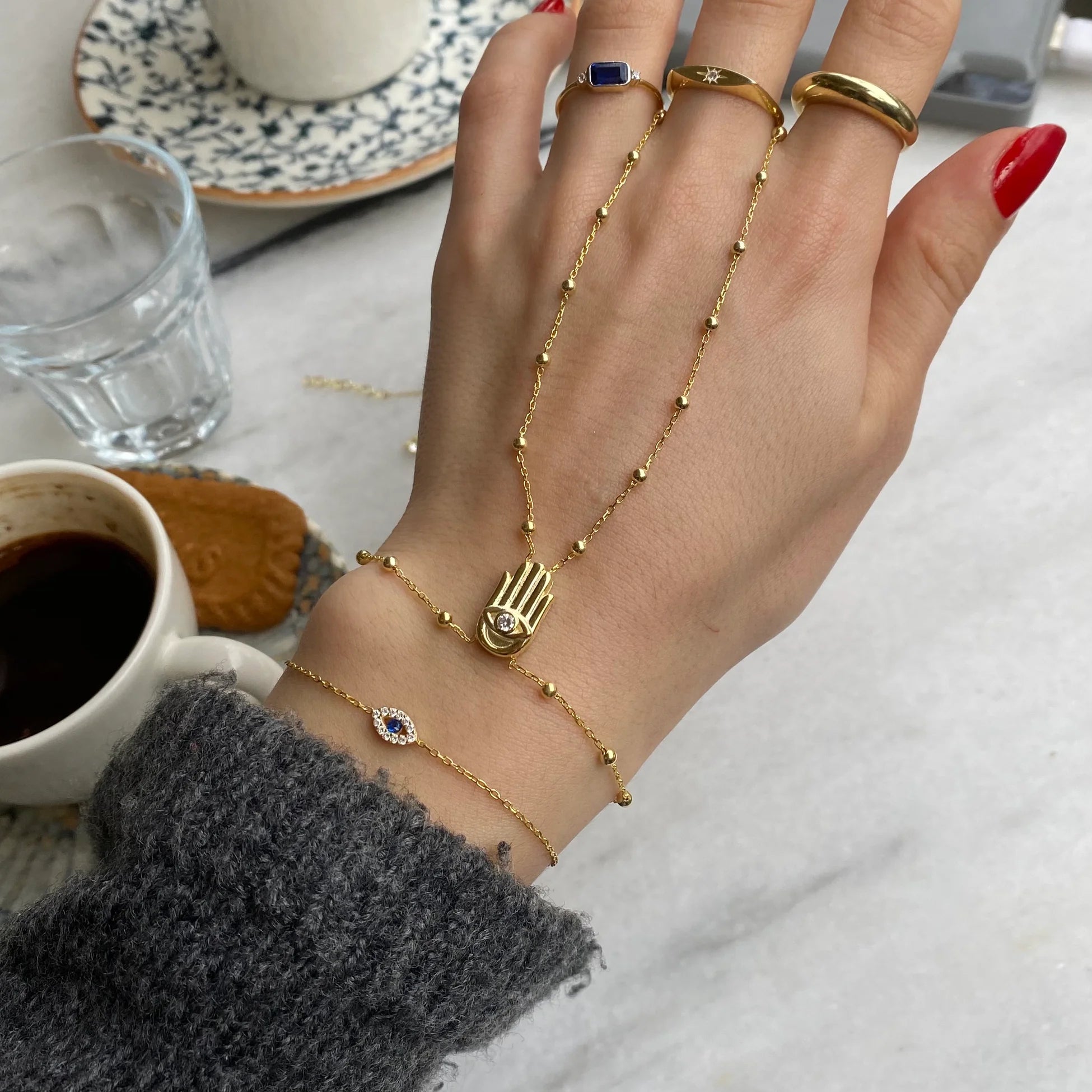 925 Ayar Gümüş | Top Zincirde Hamsa Şahmeran