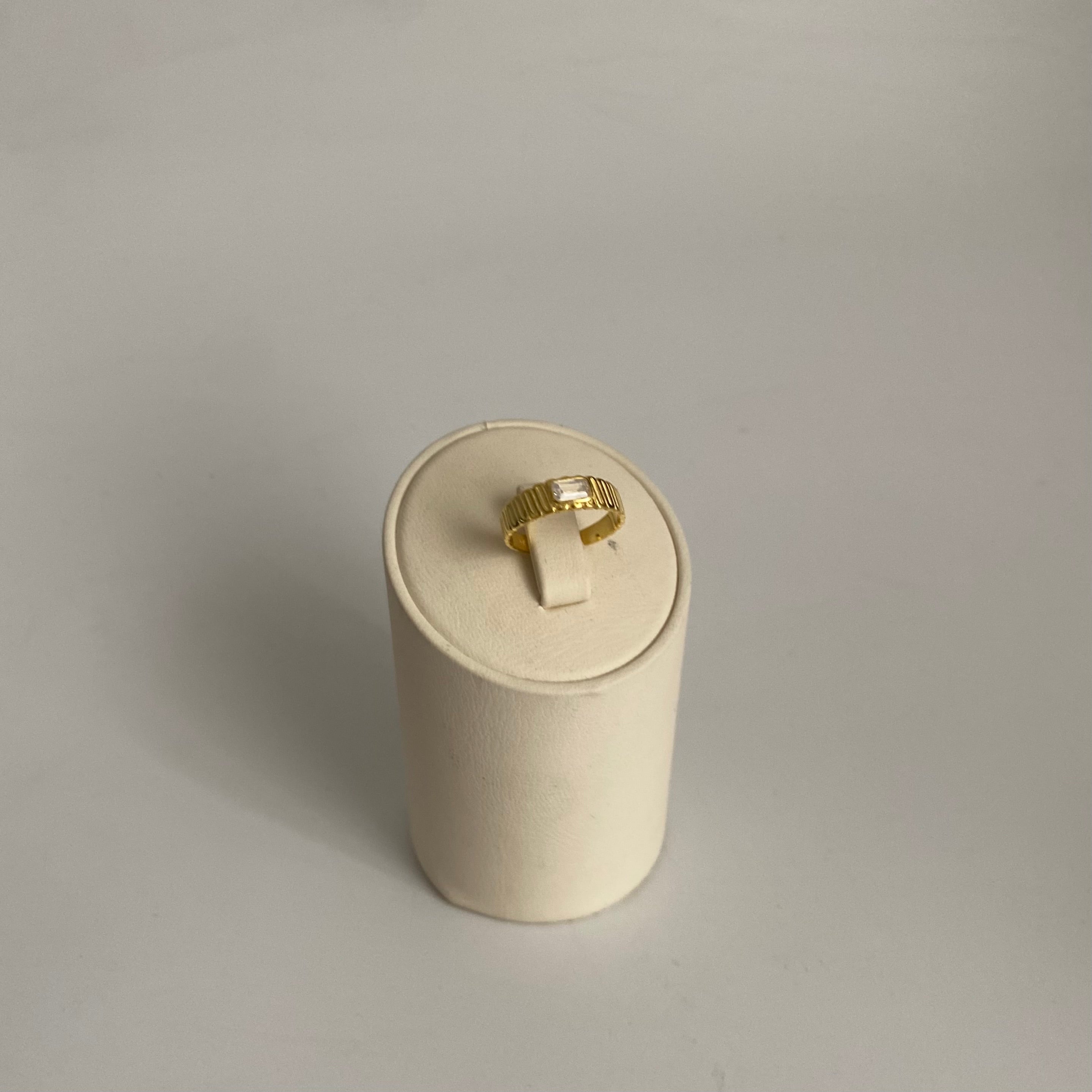 925 Ayar Gümüş | Kare Taşlı Serçe Parmak Yüzüğü / Yüzük