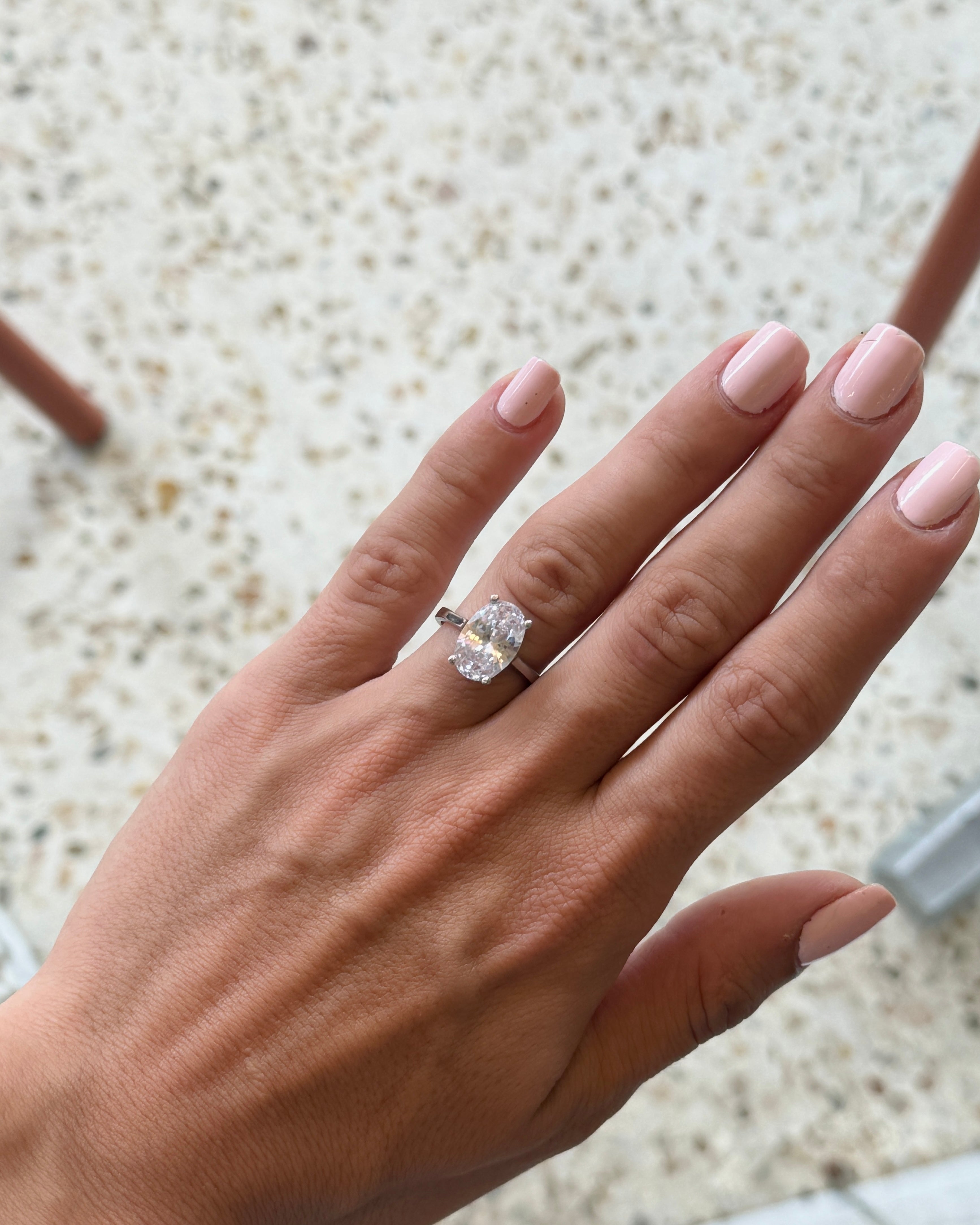 925 | Oval Tektaş Yüzük Ayarlanabilir