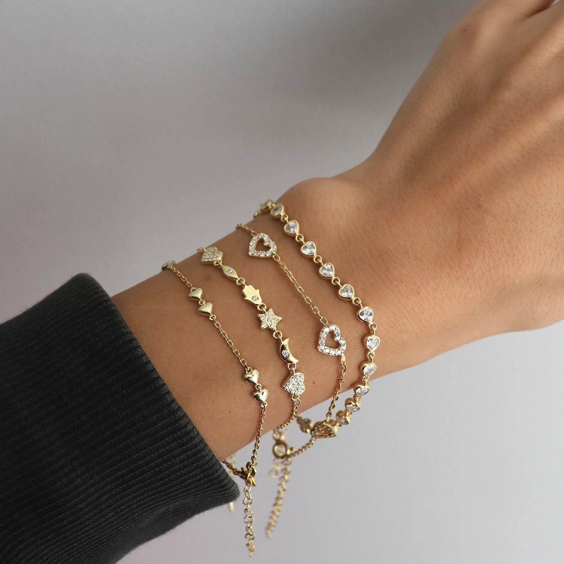 925 Ayar Gümüş İçi Boş Kalp Bileklik