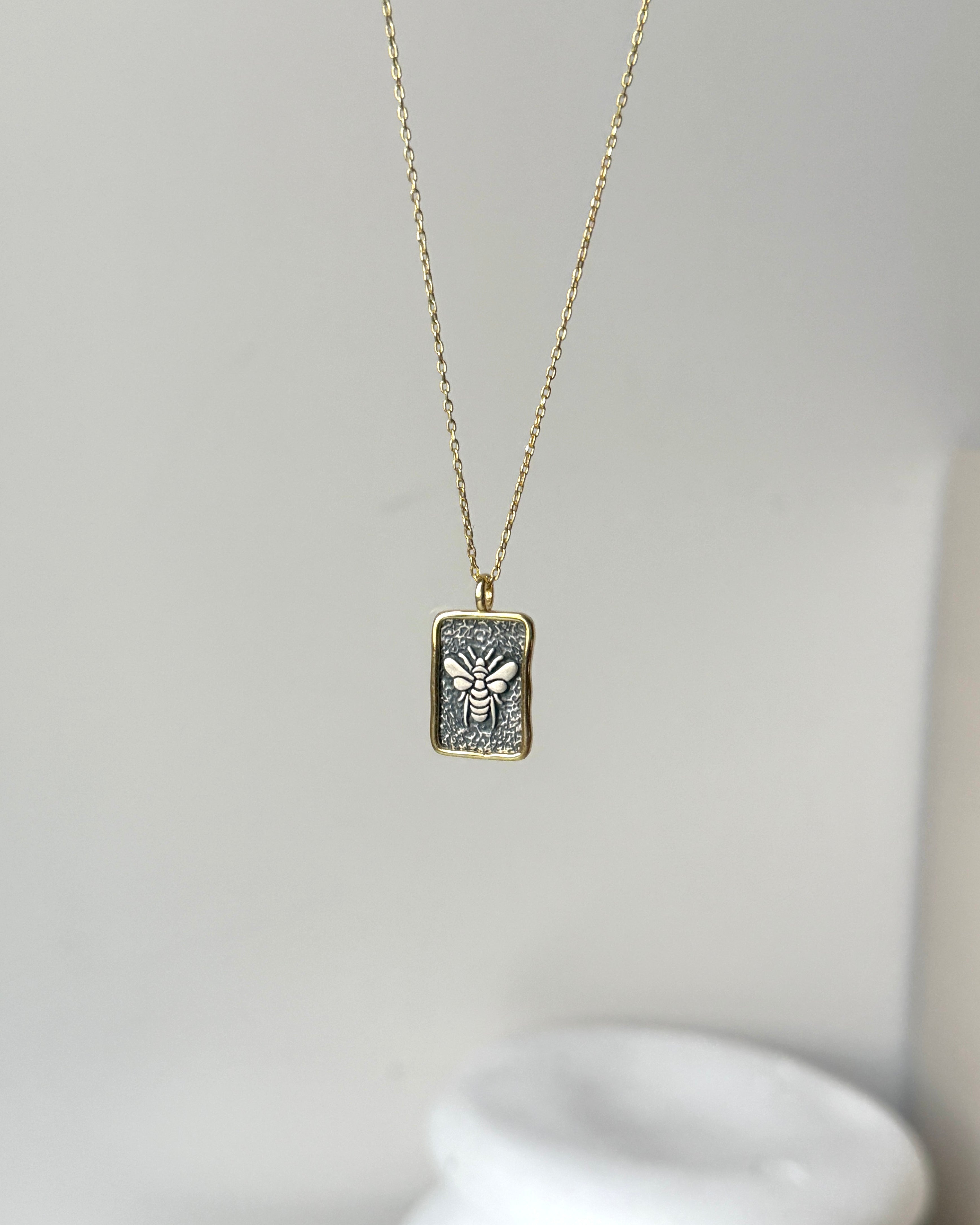 925 | Antik Arı Kolye Oksit Renk