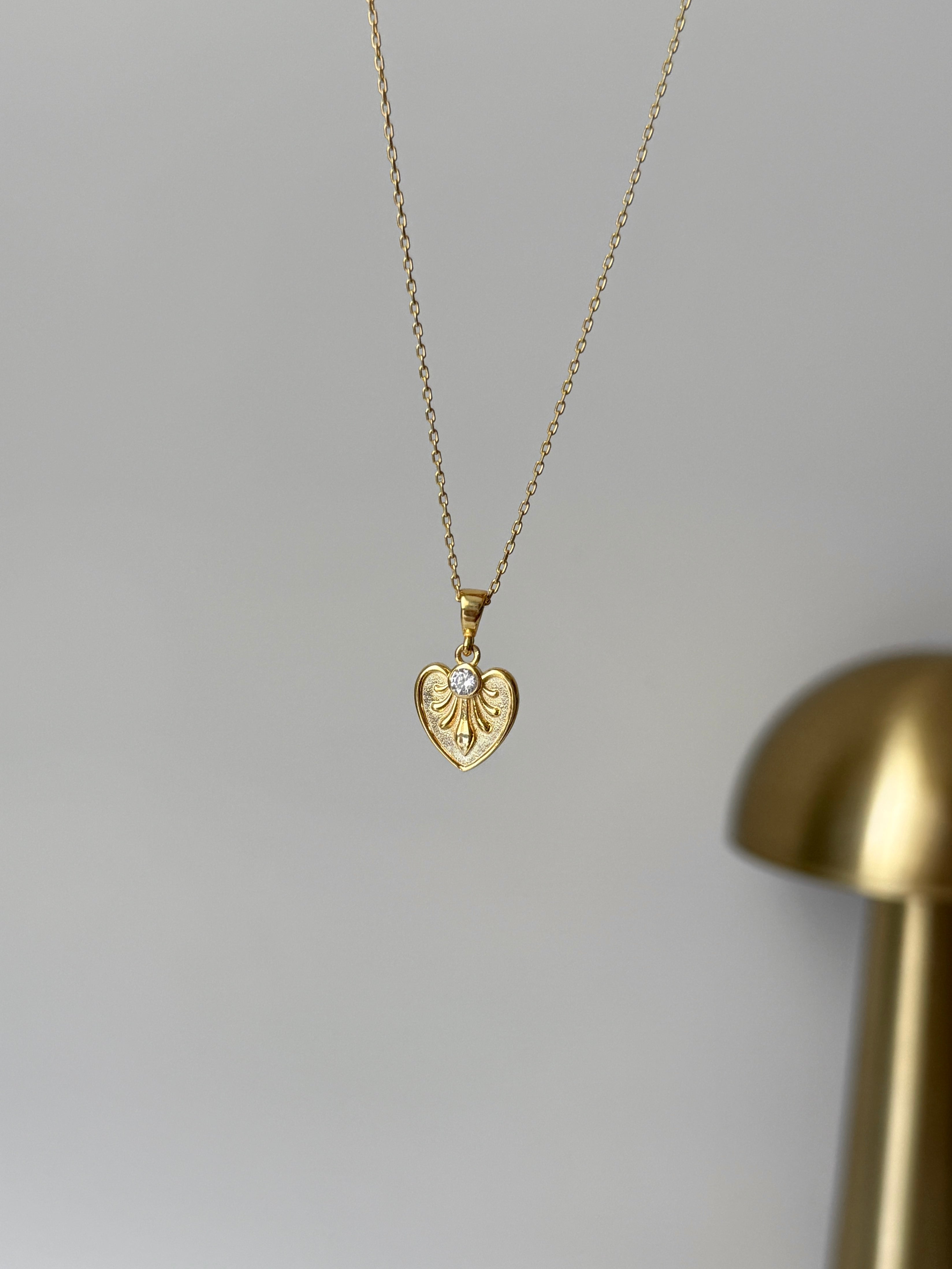 925 | Mini Retro Kalp Kolye