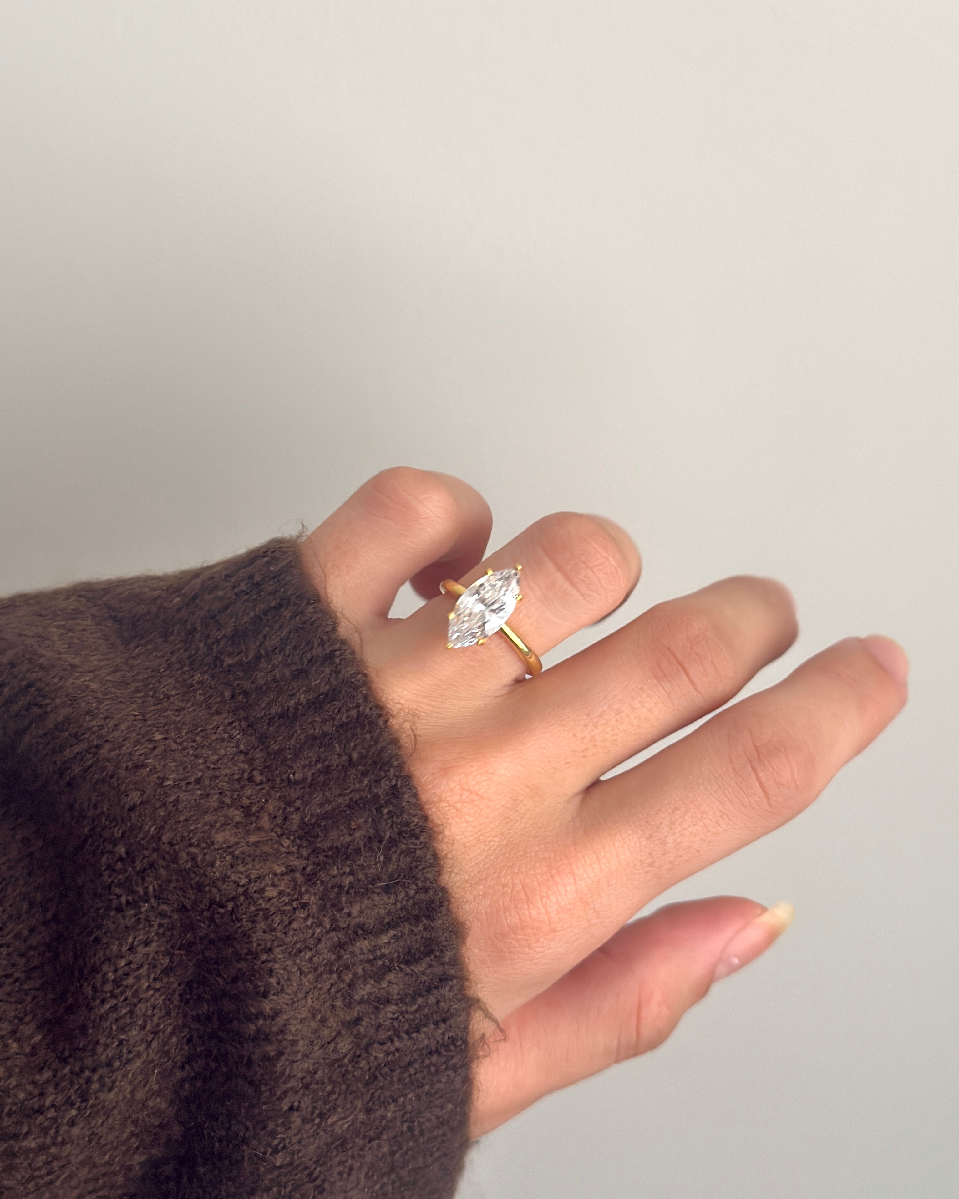 925 | Klasik Markiz Tektaş Yüzük / Ayarlanabilir Ölçü