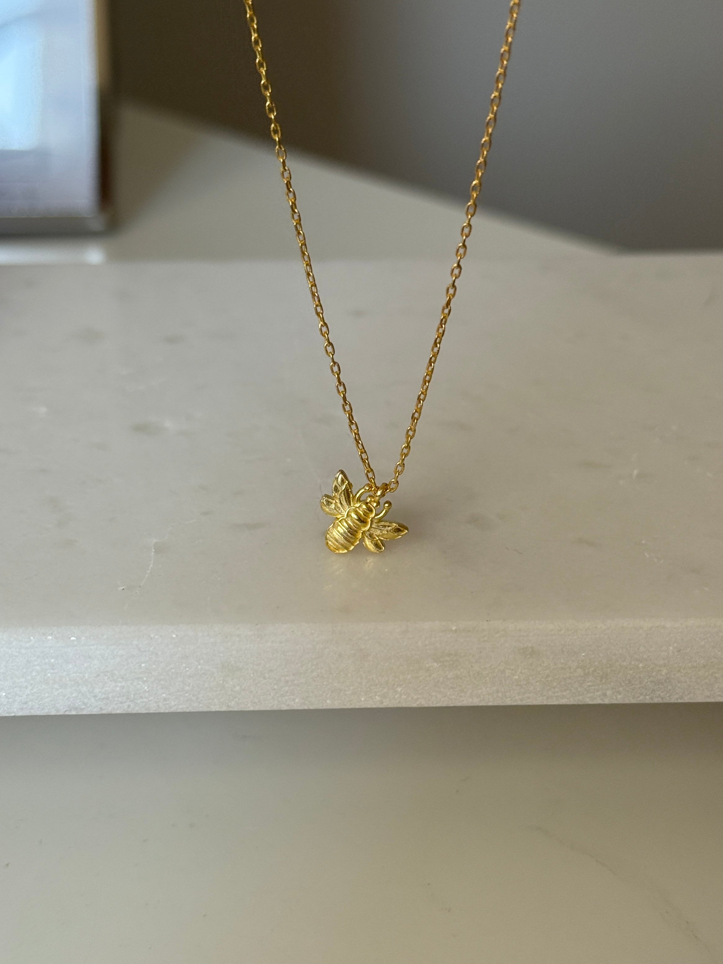 925 Gümüş Taşsız Arı Kolye