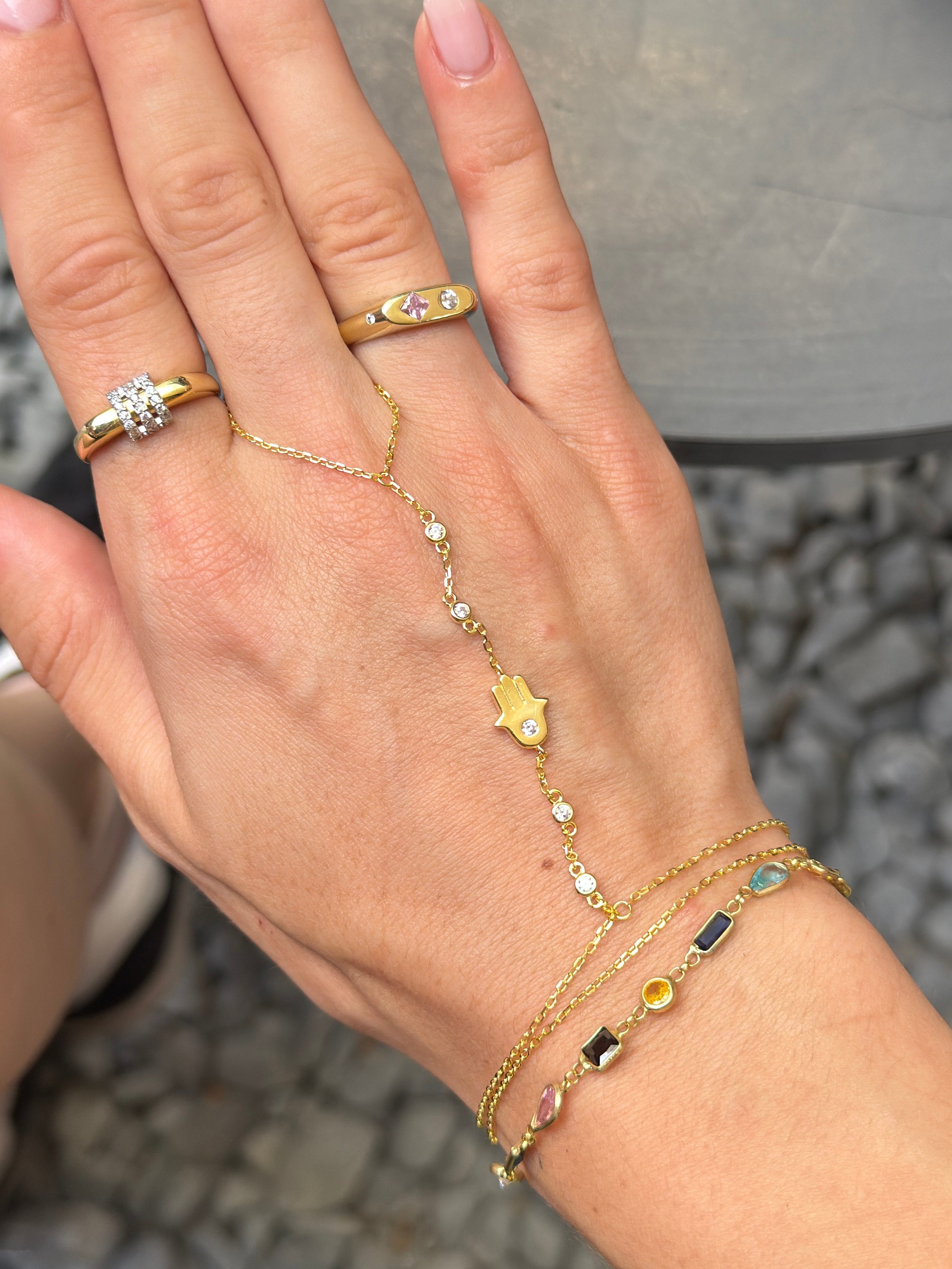 925 | Mini Taş Hamsa Şahmeran