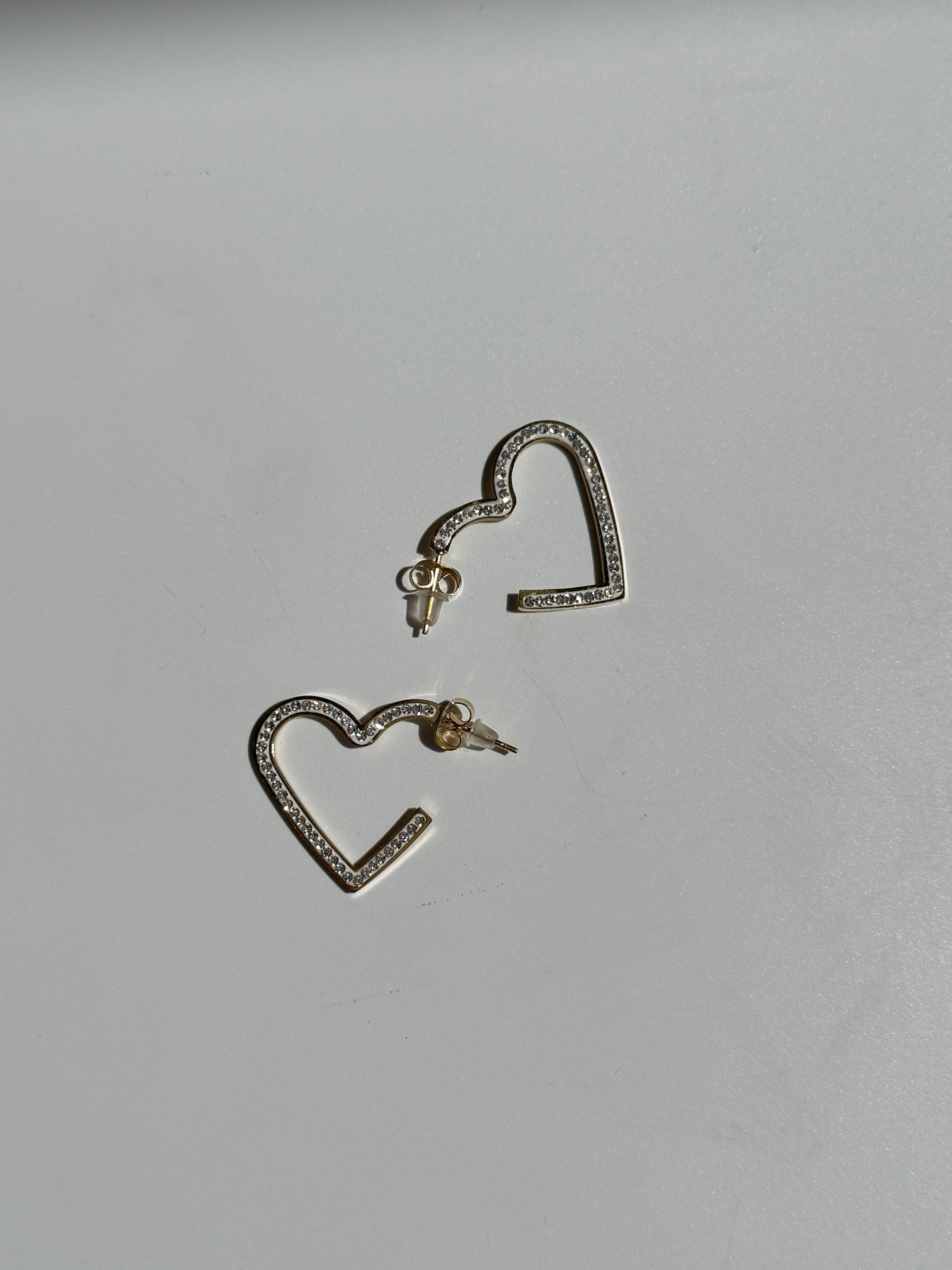 Çelik Taşlı Kalp Küpe