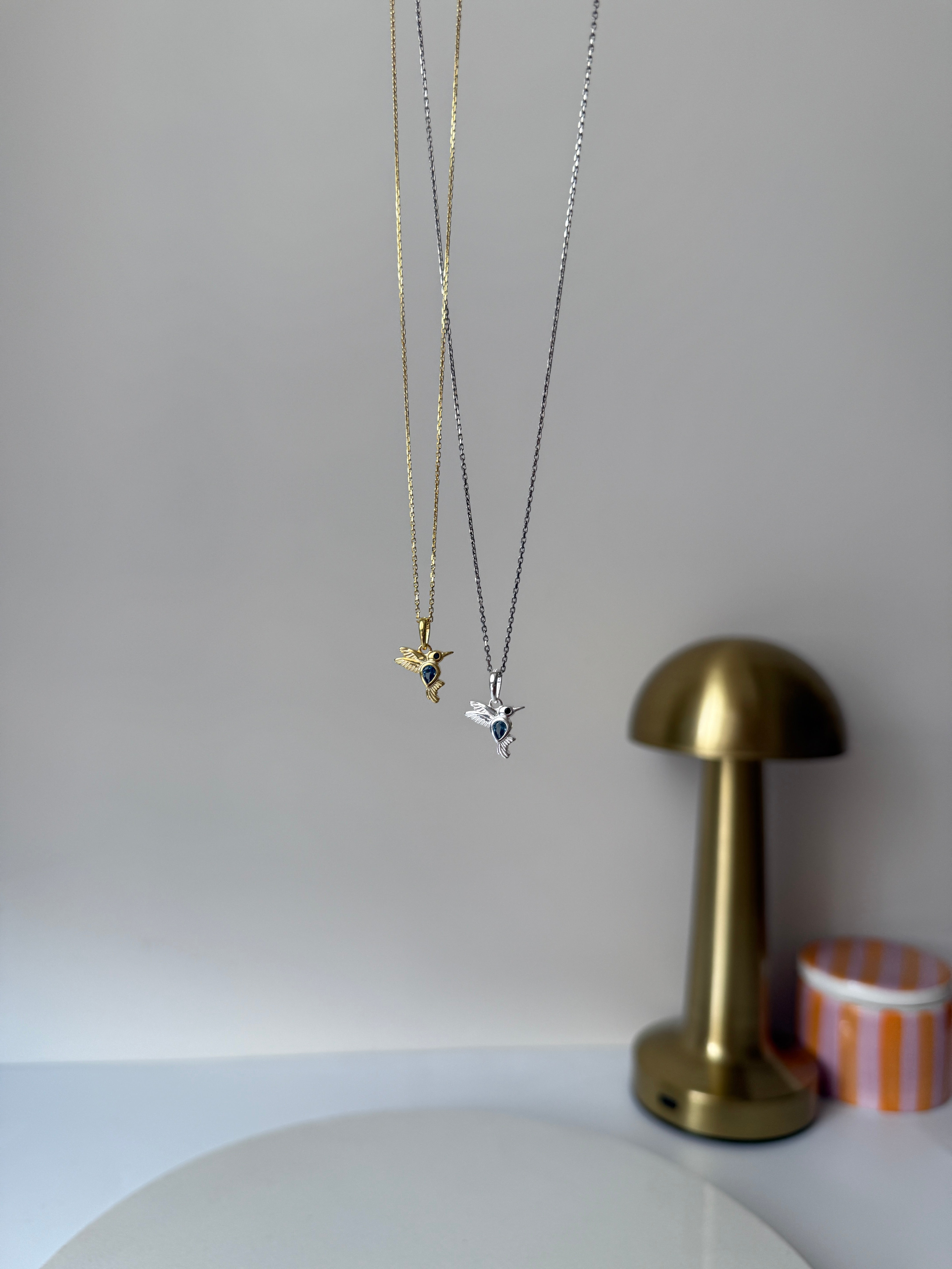 925 | Mini Mavi Kuş Kolye