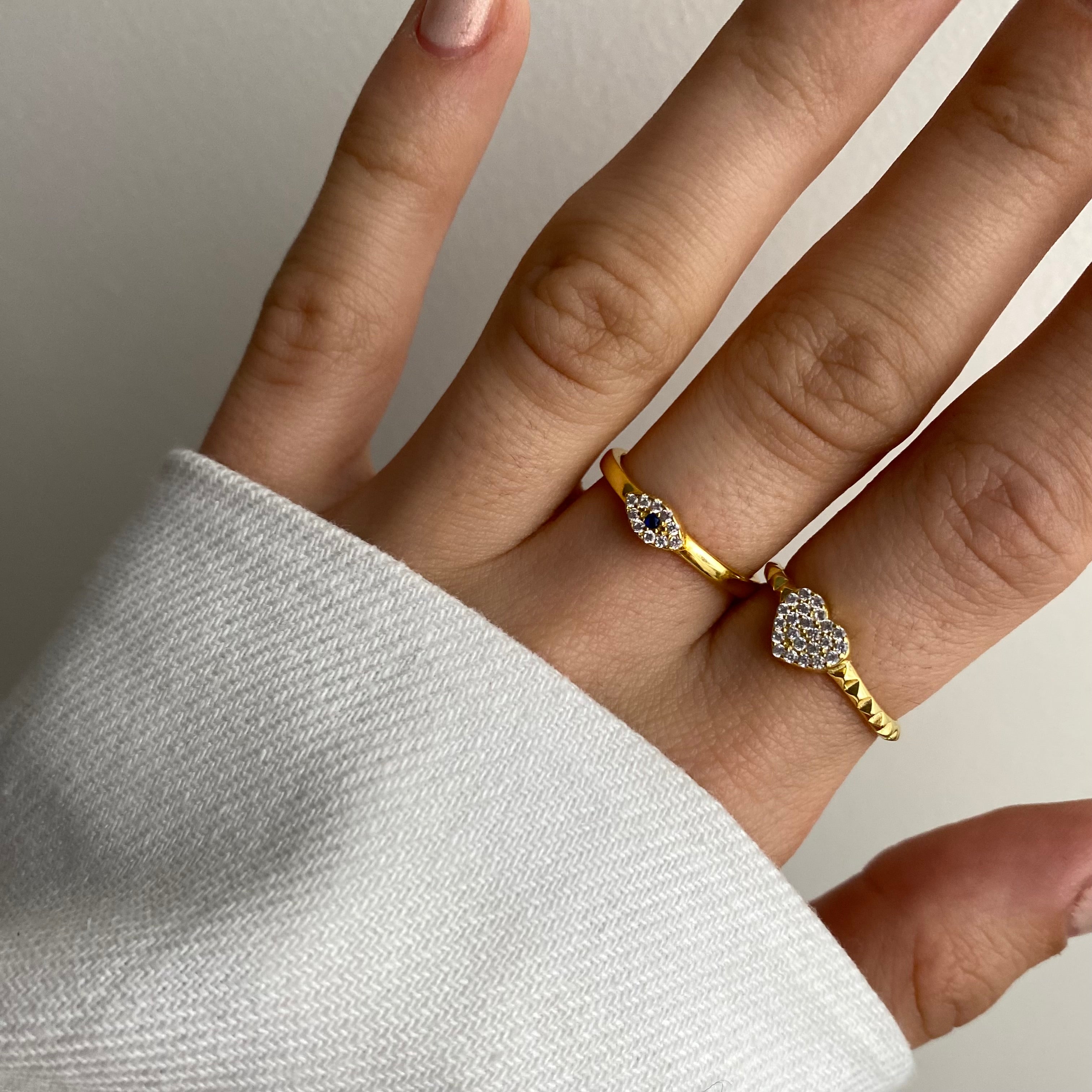 925 Ayar Gümüş | Minimal Nazar Yüzük