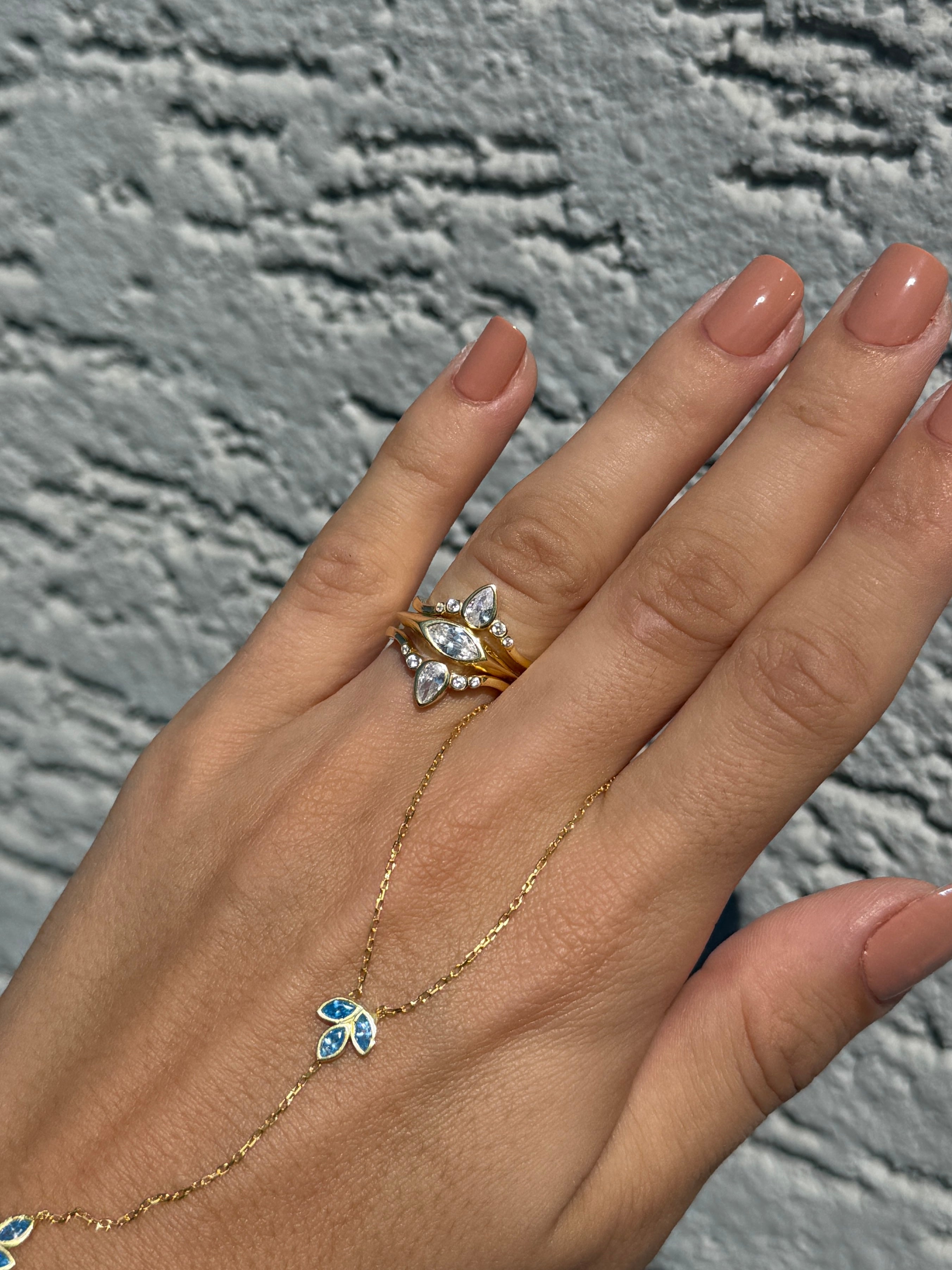 925 | Damla Taş Kombin Yüzüğü