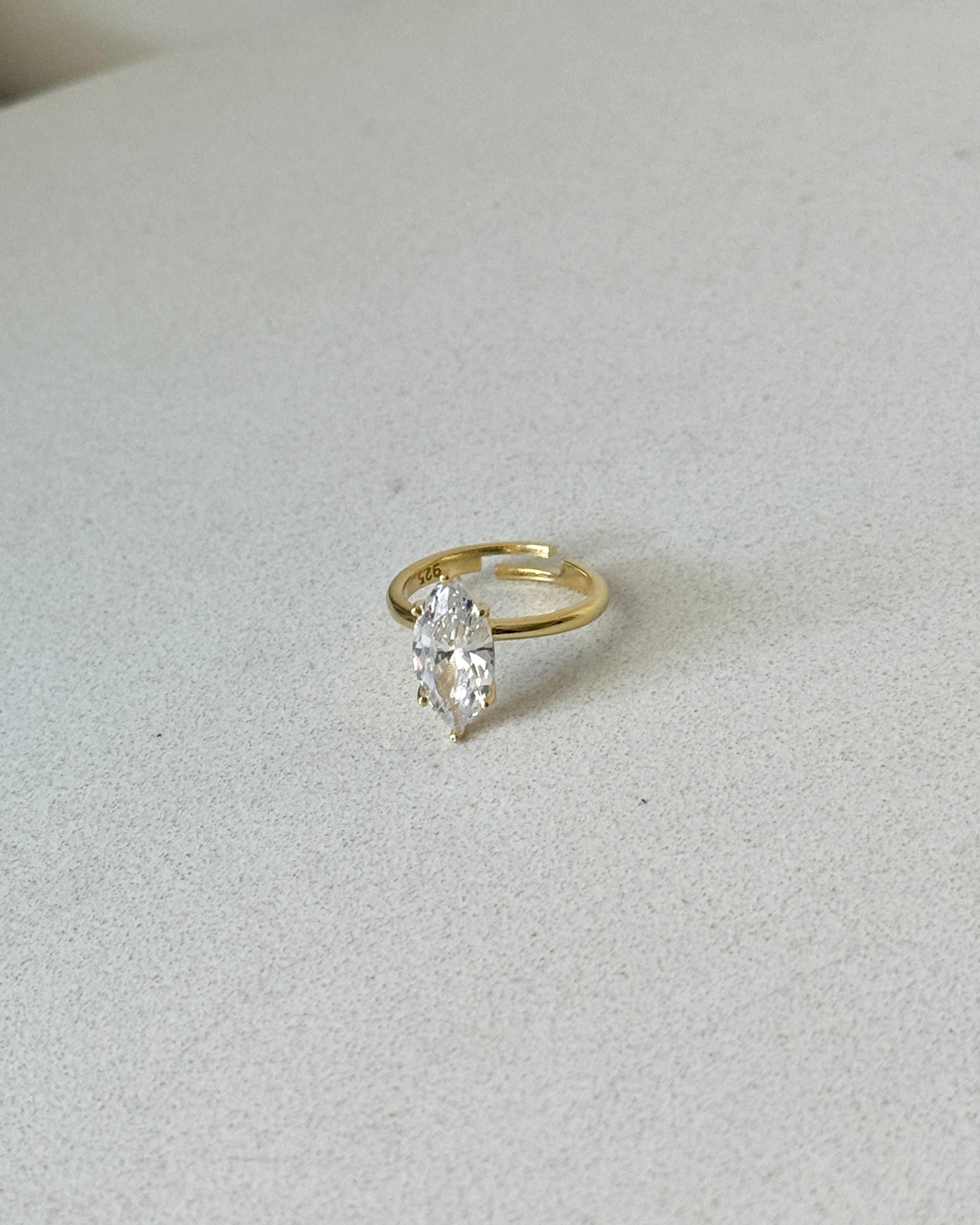 925 | Klasik Markiz Tektaş Yüzük / Ayarlanabilir Ölçü