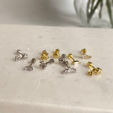 925 Gümüş Sallatılı Taş Piercing (tek adet)
