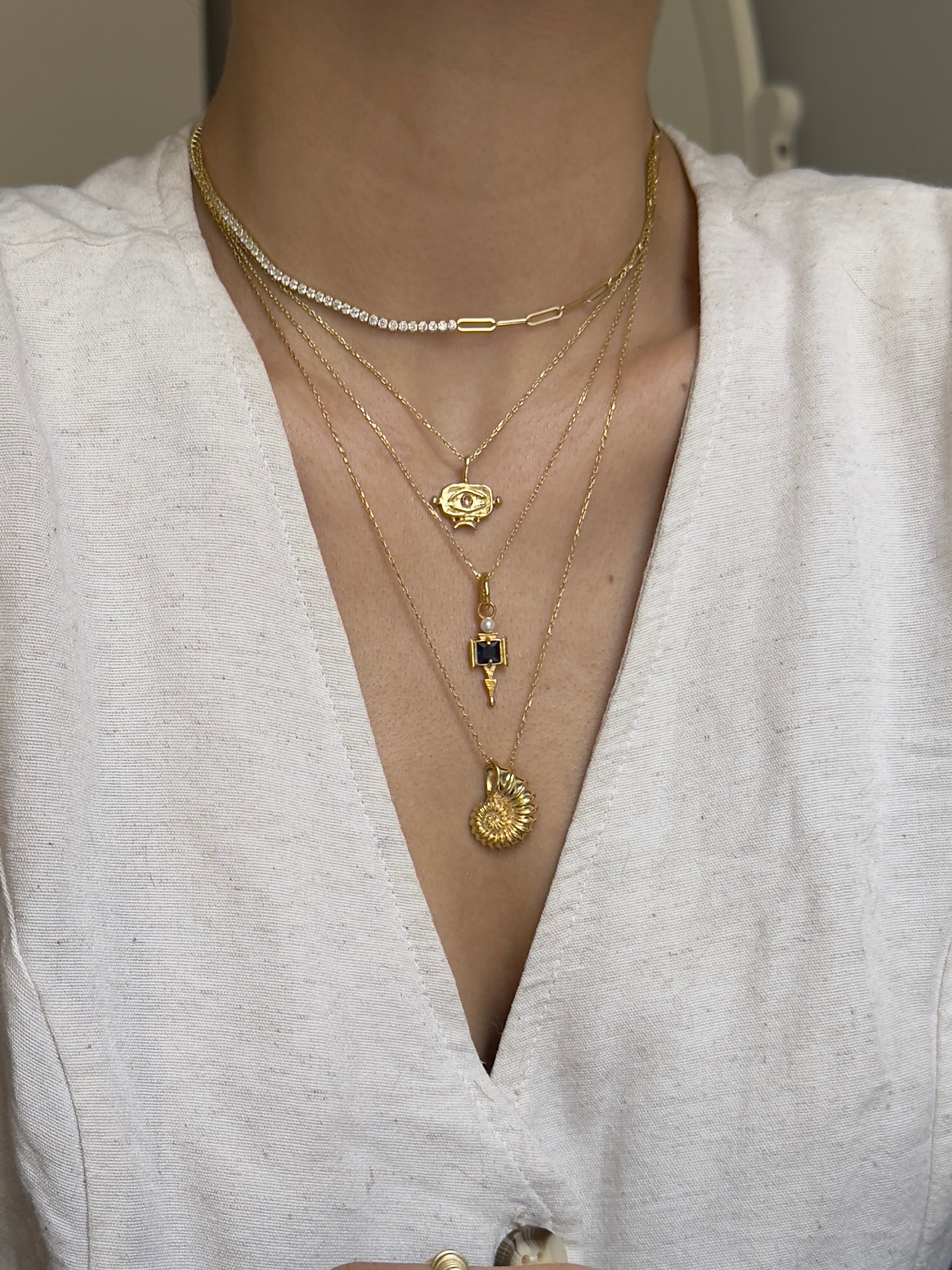 925 Ayar Gümüş Salyangoz Kabuğu Kolye