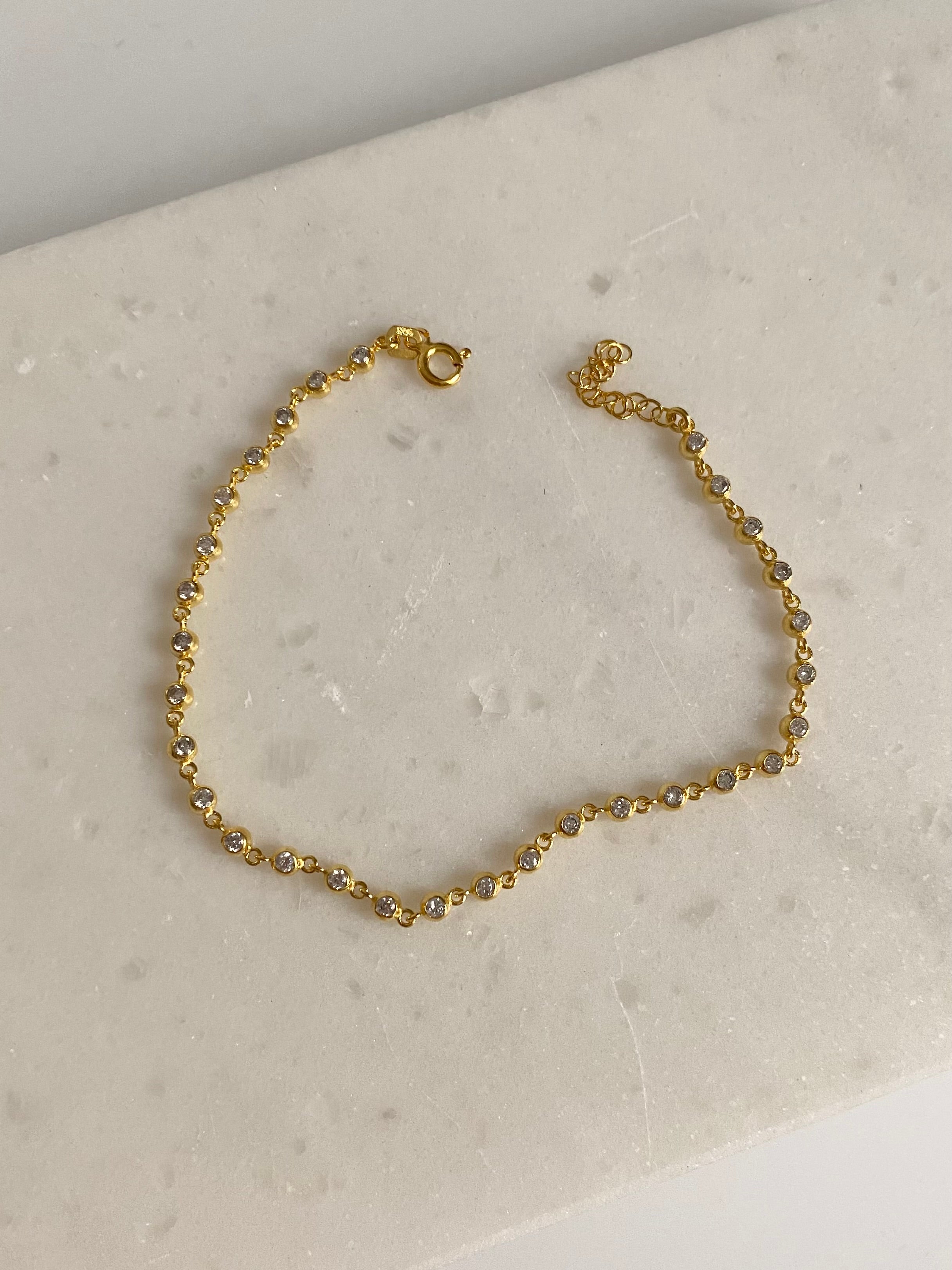 925 Gümüş Yuvarlak Taş Bileklik