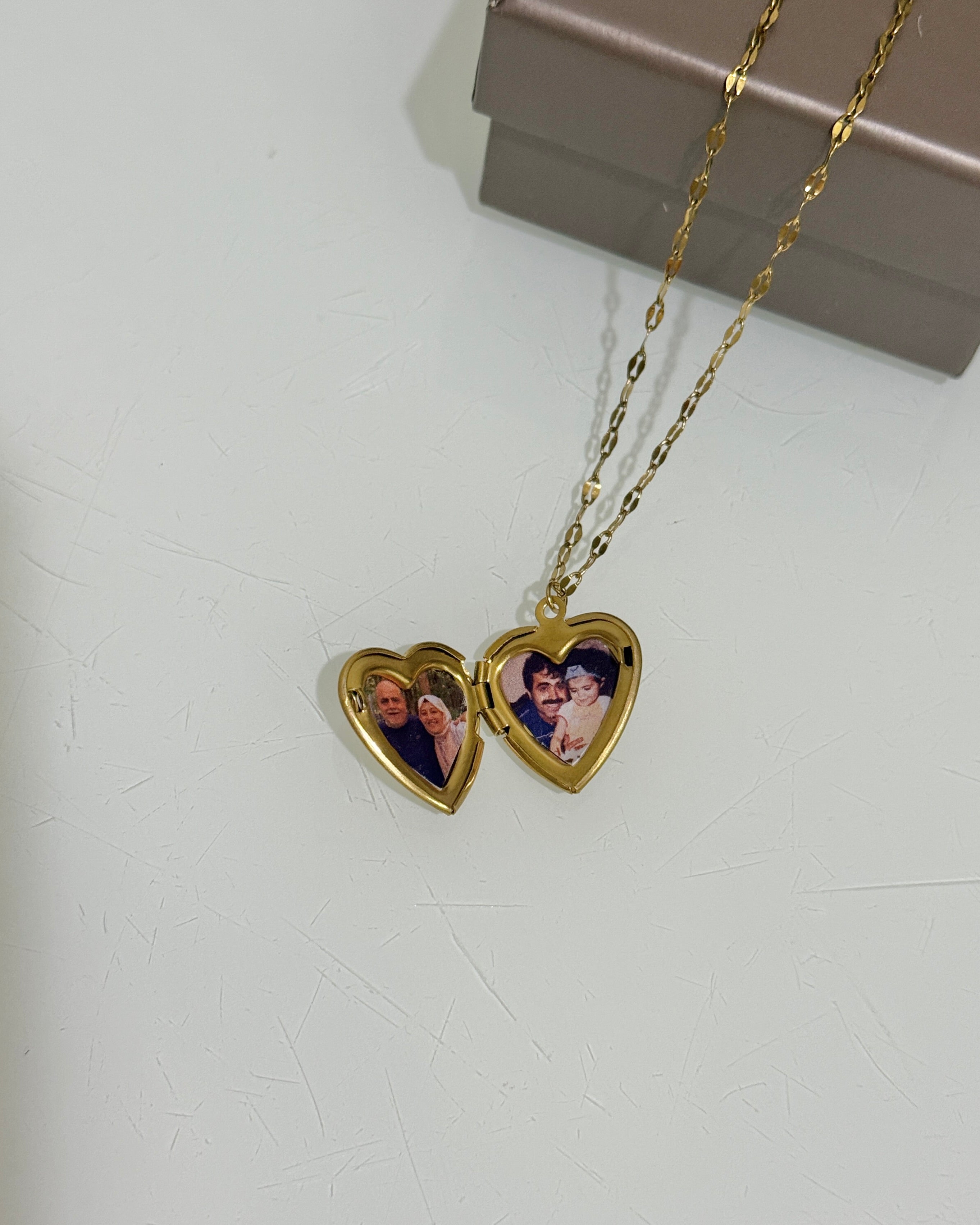 Çelik | Resimli Kalp Anı Kolyesi