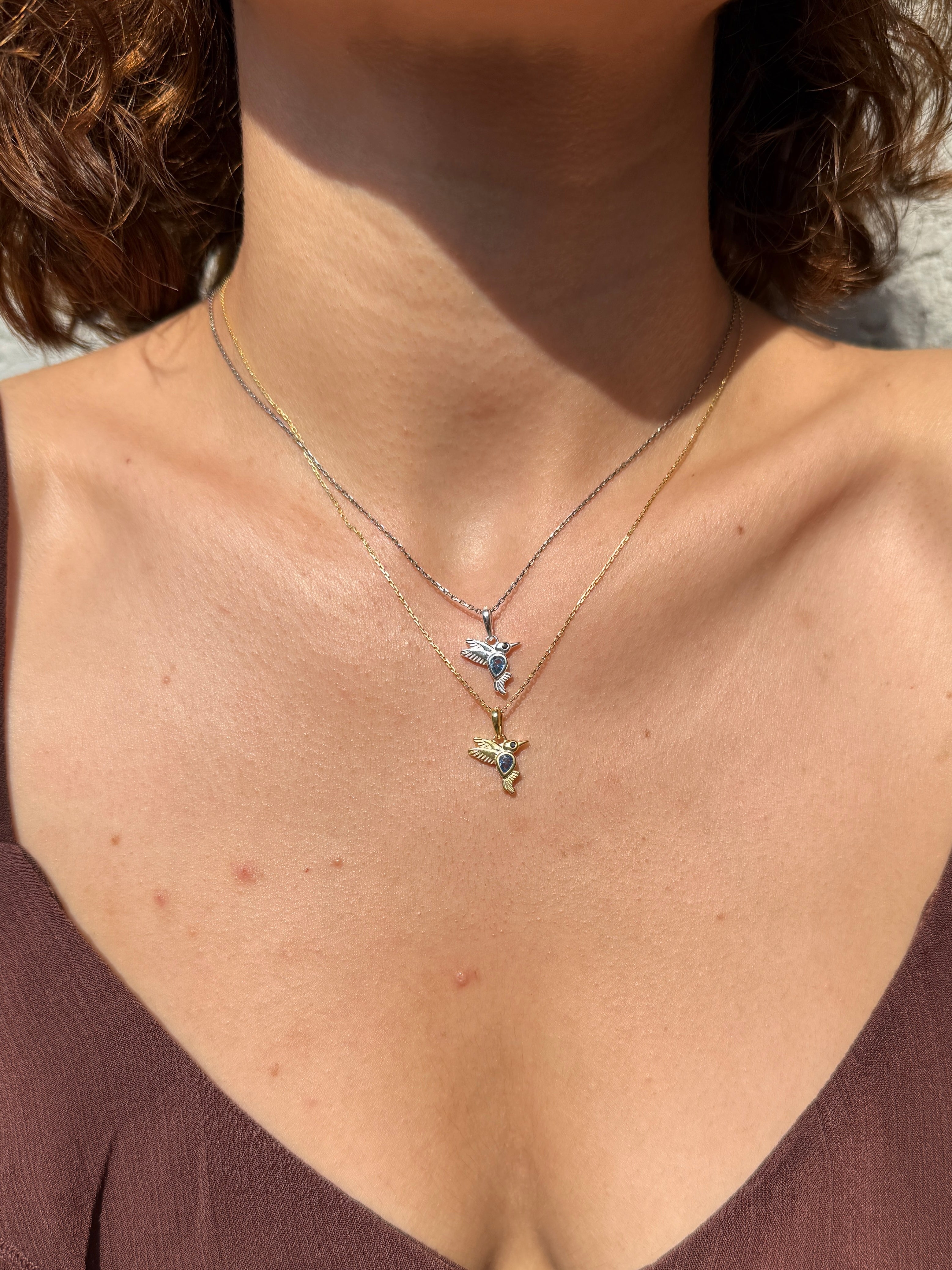 925 | Mini Mavi Kuş Kolye