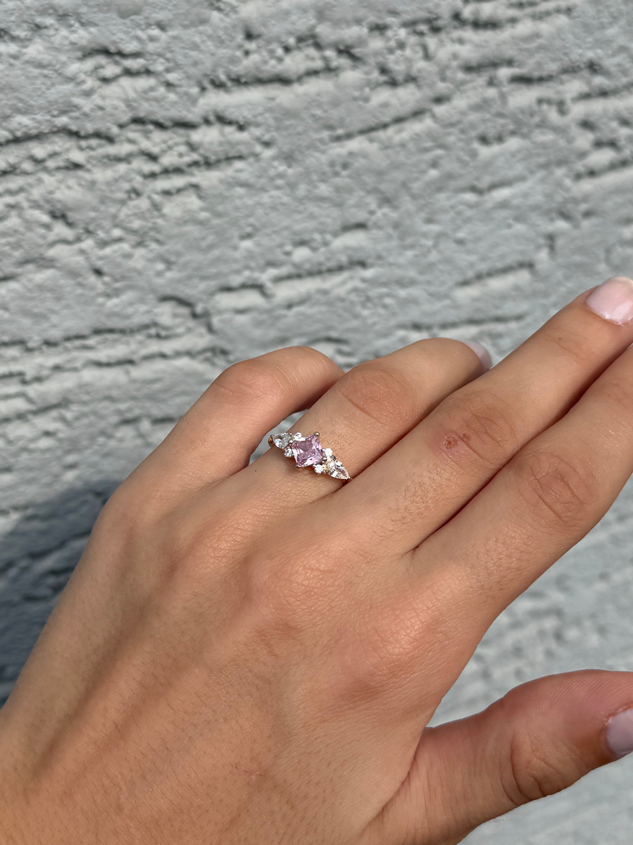 925 | Toz Pembe Tektaş Yüzük