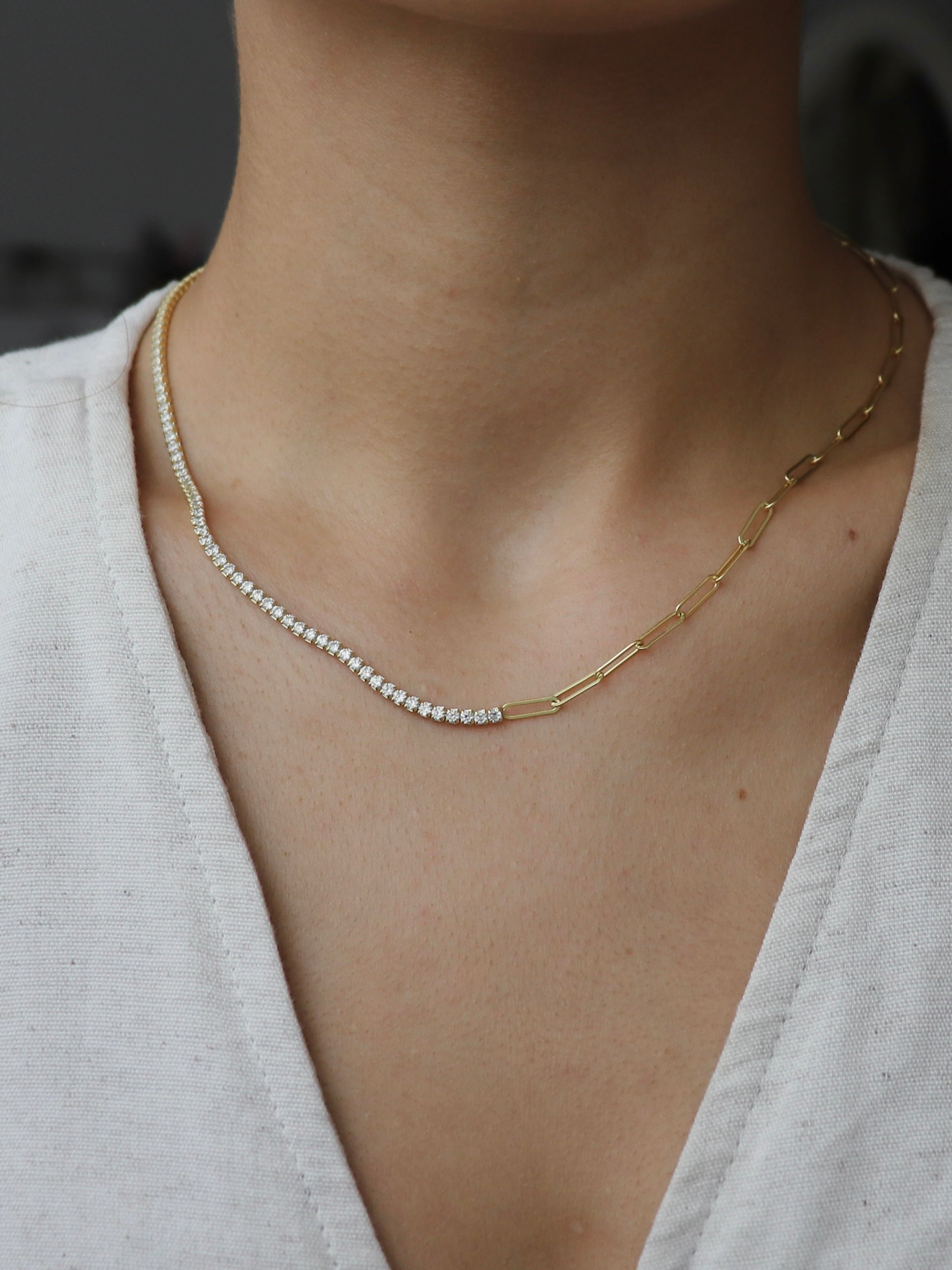 925 Gümüş Yarım Su Yolu Kolye