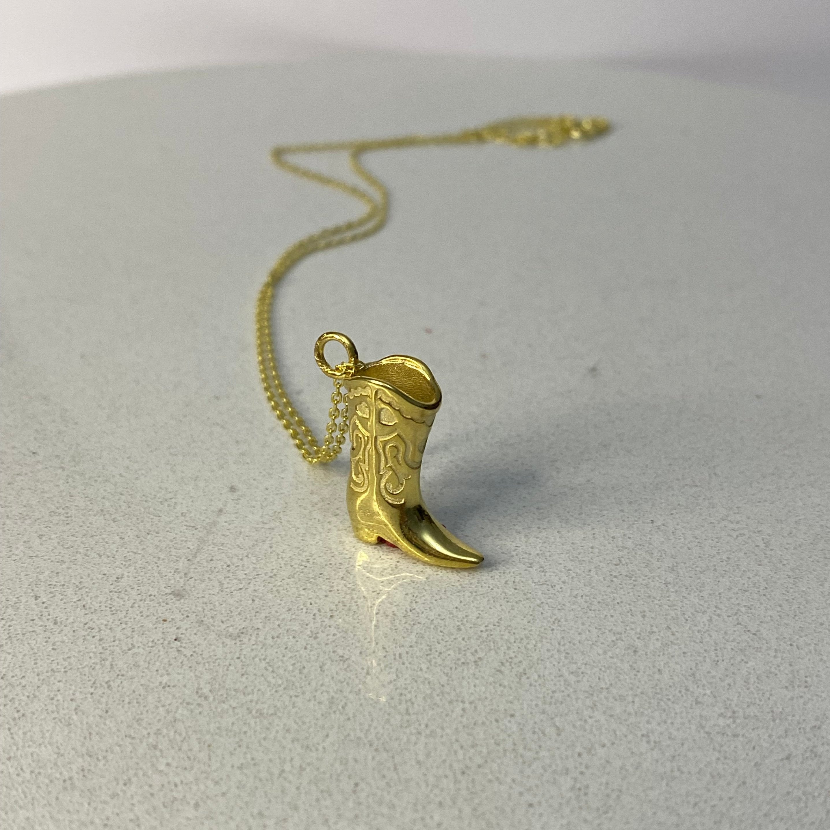 925 Ayar Gümüş | Boyutlu Kovboy Çizme Kolye