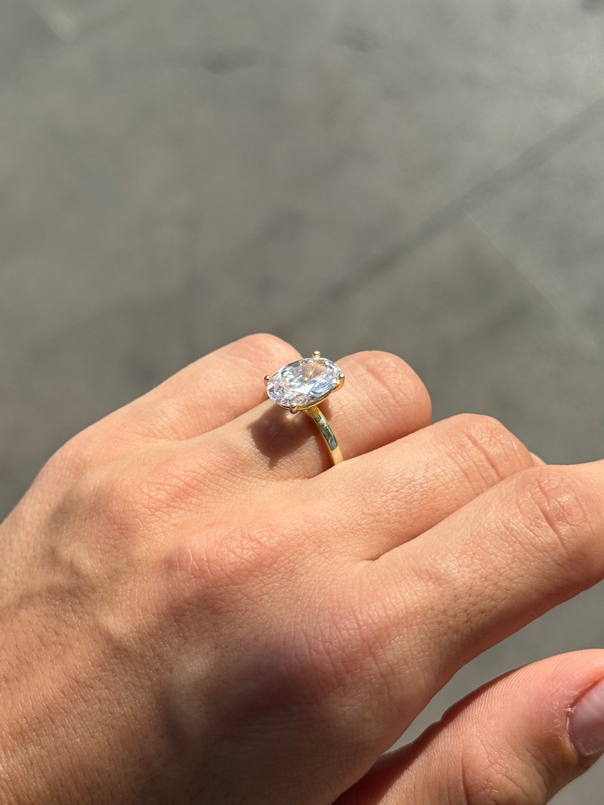 925 Gümüş Damla Tektaş Yüzük