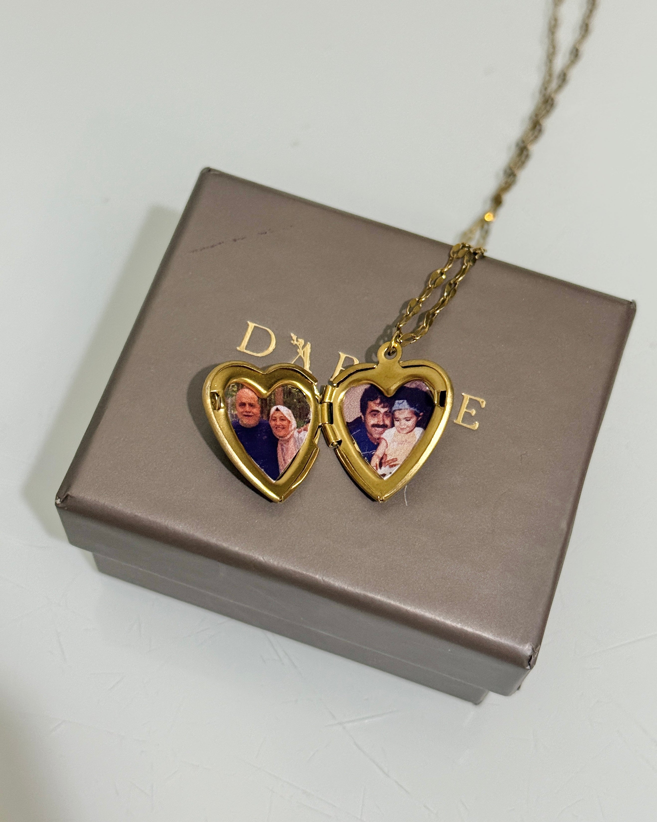 Çelik | Resimli Kalp Anı Kolyesi